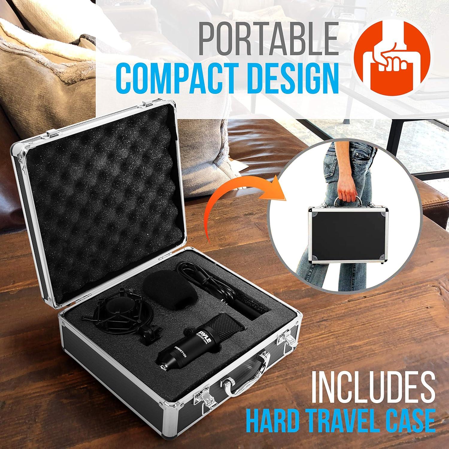 Kit de Grabación de Podcast PyleUsa Micrófono USB Cardioide