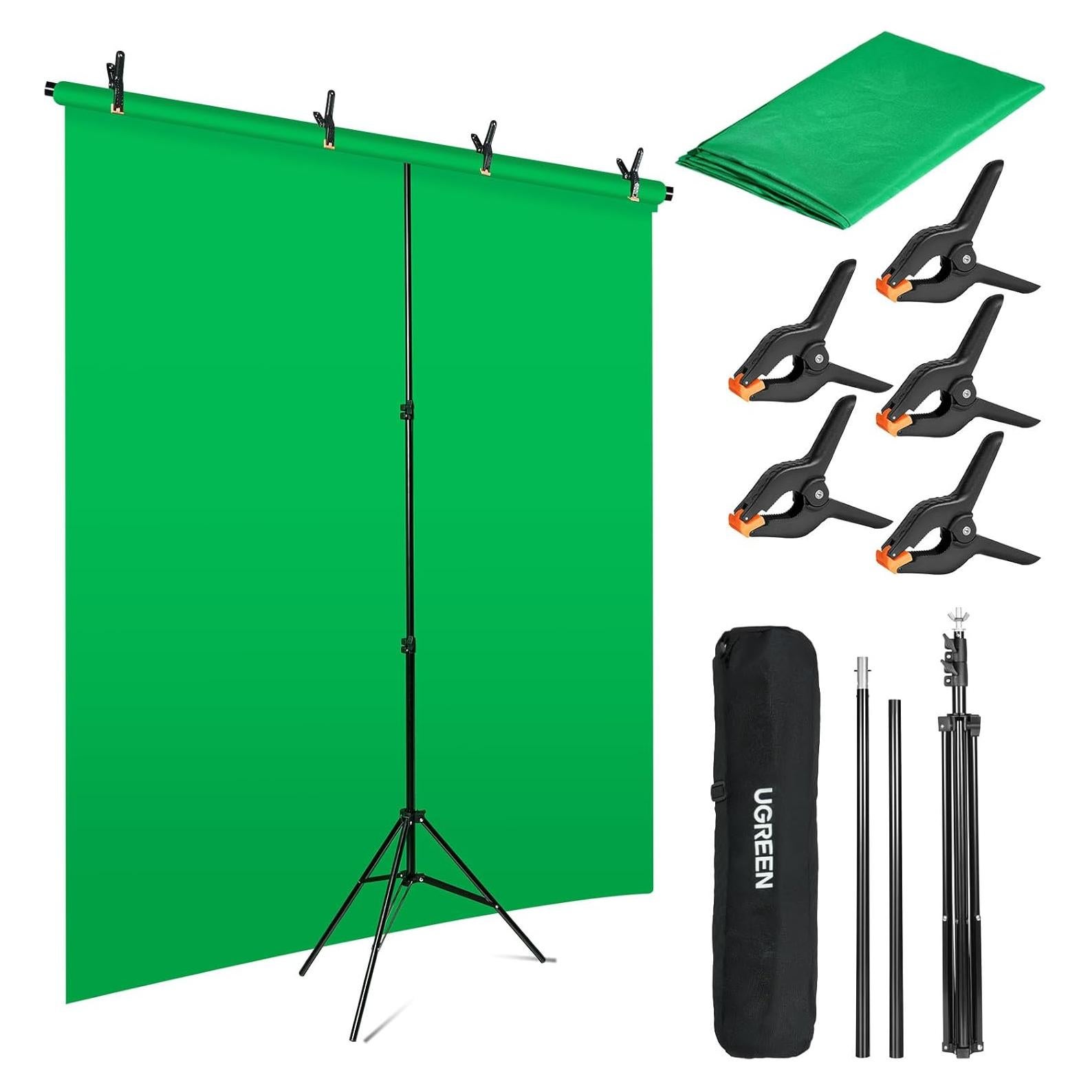 Kit de Fondo Verde Chroma Key 200x152 cm con Soporte VOOF