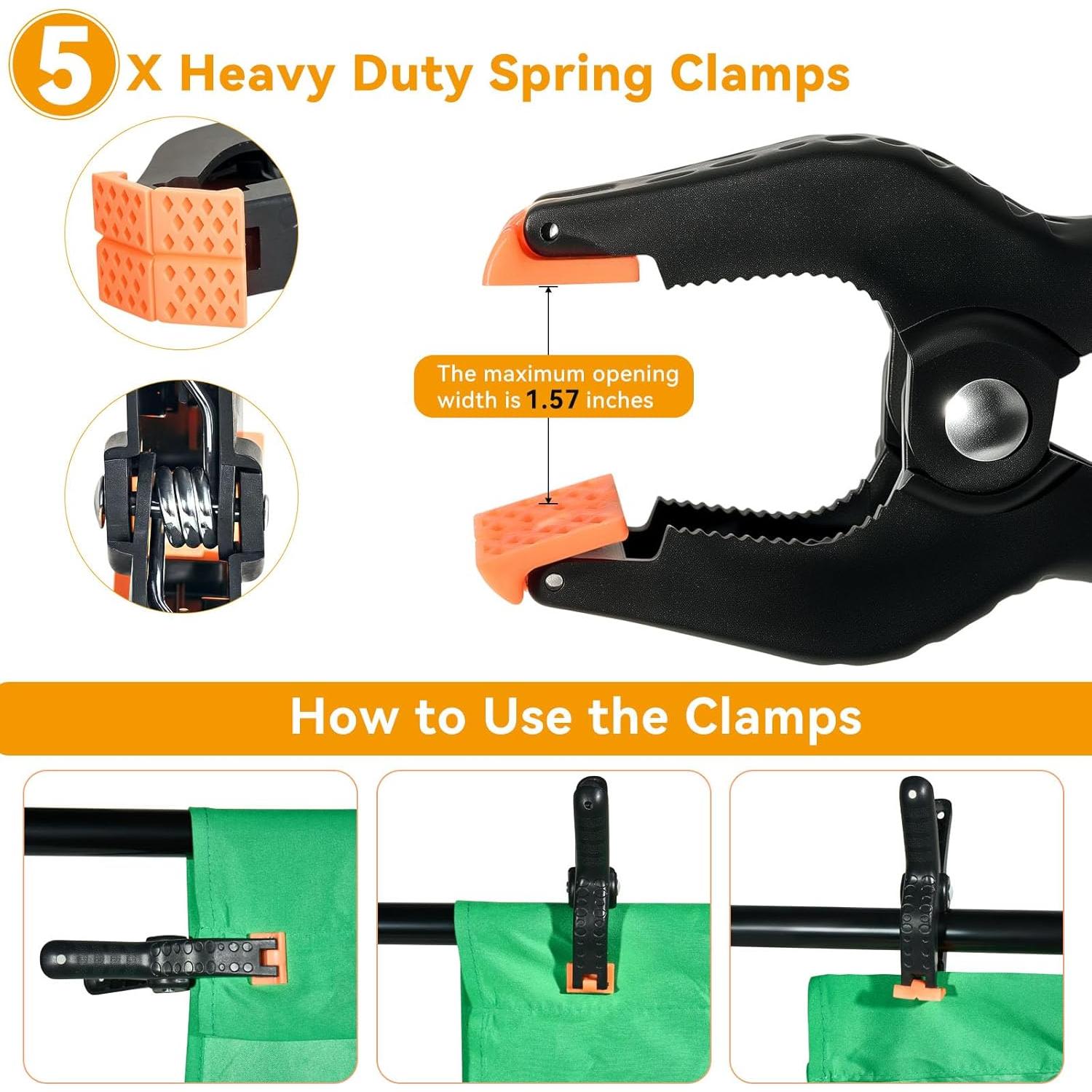 Kit de Fondo Verde Chroma Key 200x152 cm con Soporte VOOF