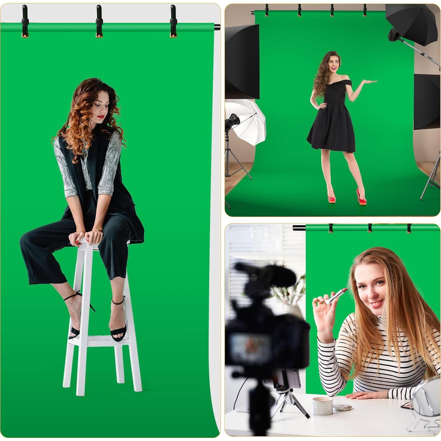 Kit de Fondo Verde Chroma Key 200x152 cm con Soporte VOOF