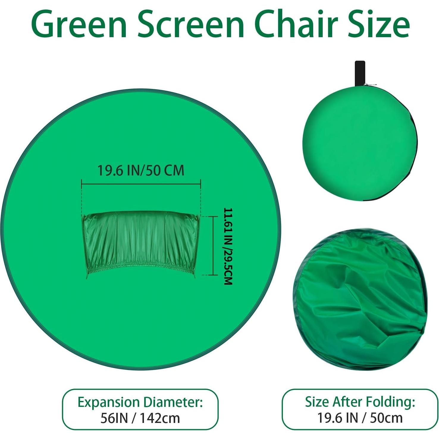 Pantalla Verde Plegable 142 cm para Silla GRABADO Chroma Key