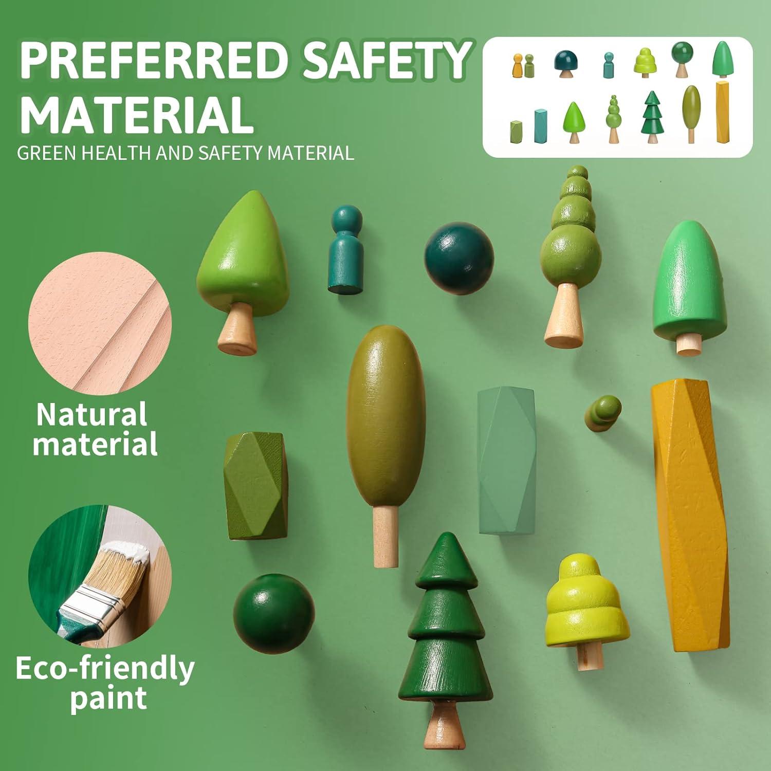 Juego de Juguetes de Árbol de Madera Macabaka - 14 Piezas Educativas