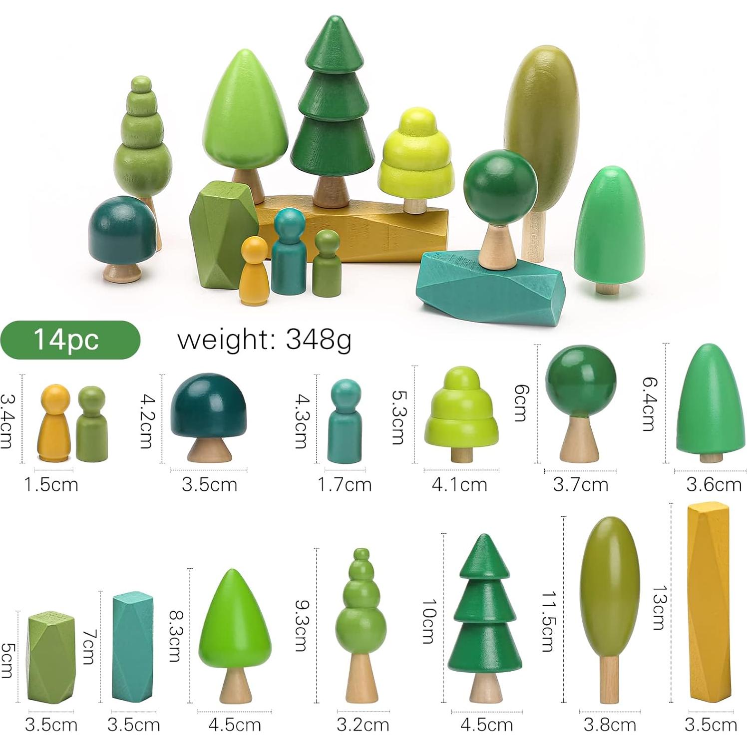 Juego de Juguetes de Árbol de Madera Macabaka - 14 Piezas Educativas