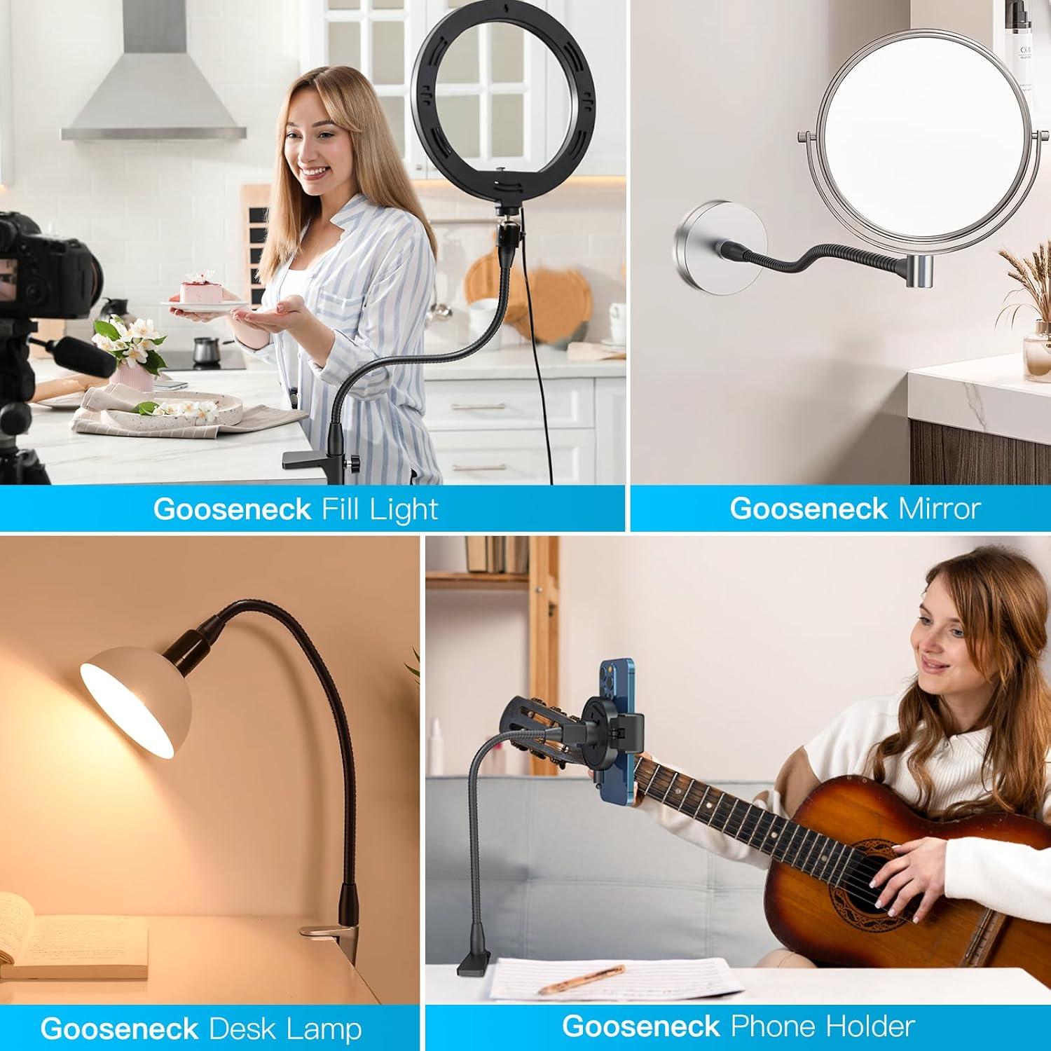 Brazo Flexible de Micrófono ZealSound 33 cm Aluminio Negro