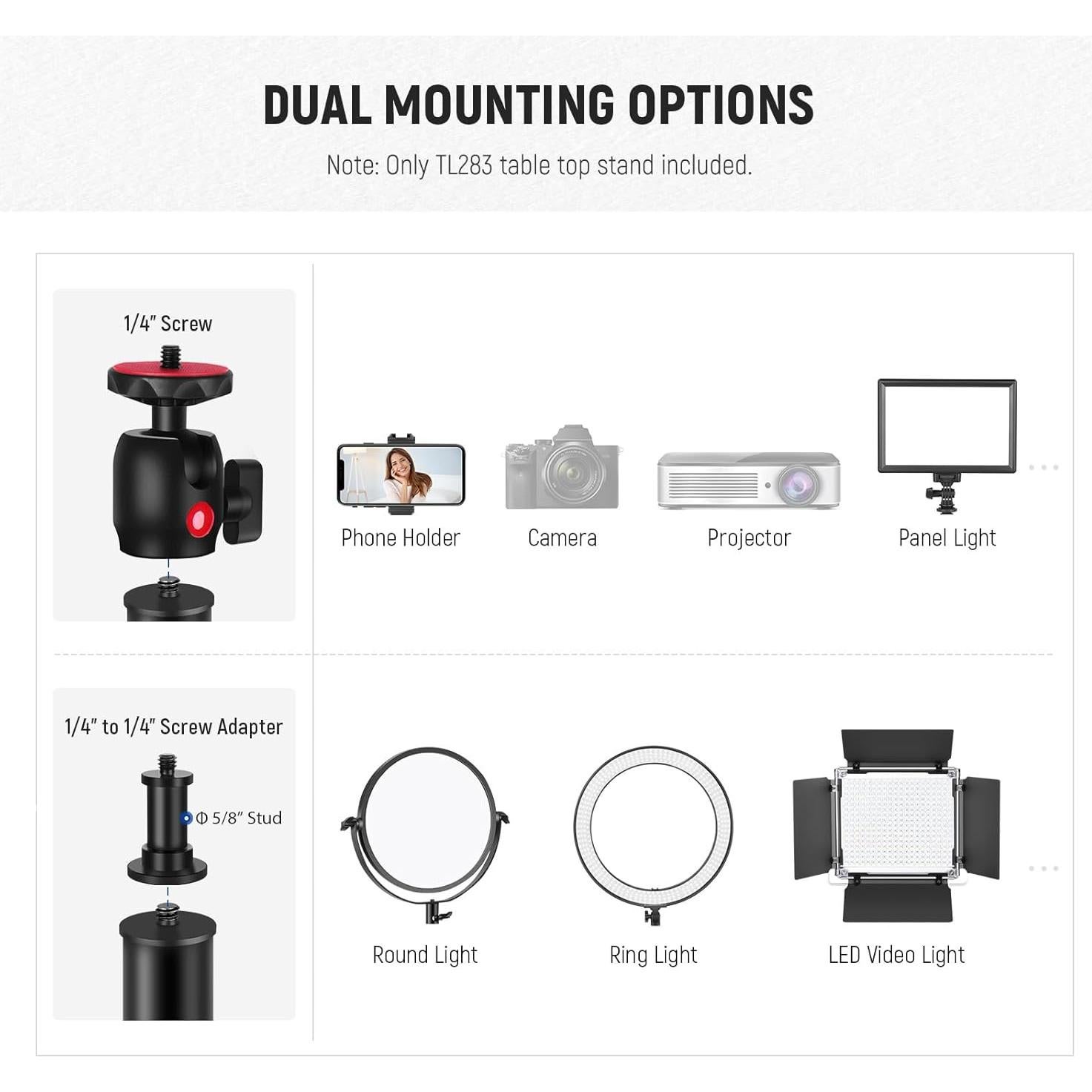 Soporte de Escritorio NEEWER TL283 para Cámara y Micrófono