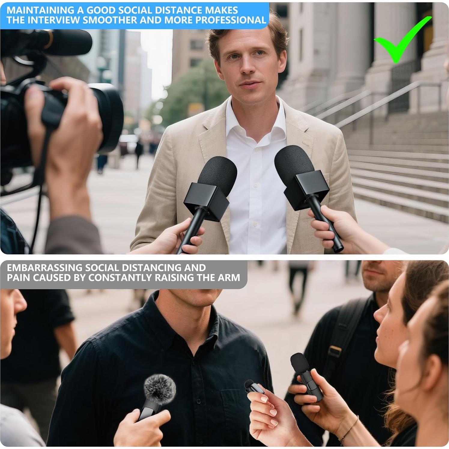 Soporte de Micrófono Universal DJI Rode Hollyland con 3 Filtros