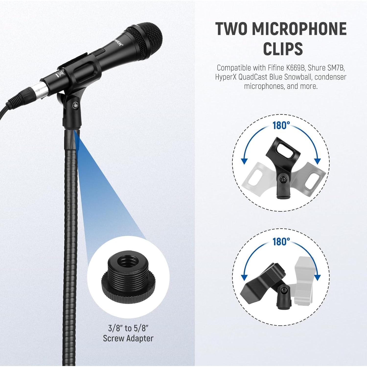 Soporte de Micrófono NEEWER con Brazo Flexible y Trípode