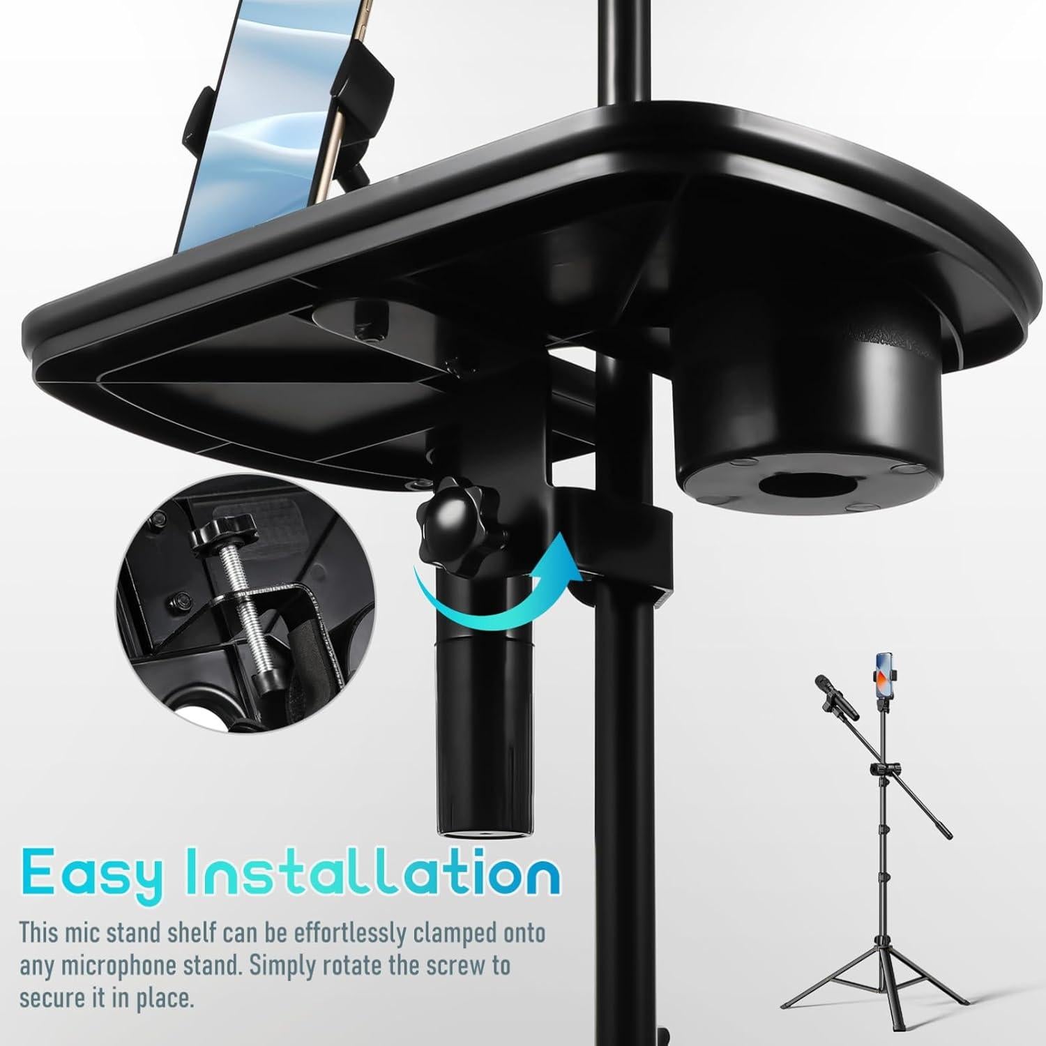 Soporte Universal para Micrófono Toyvian con Porta Bebidas