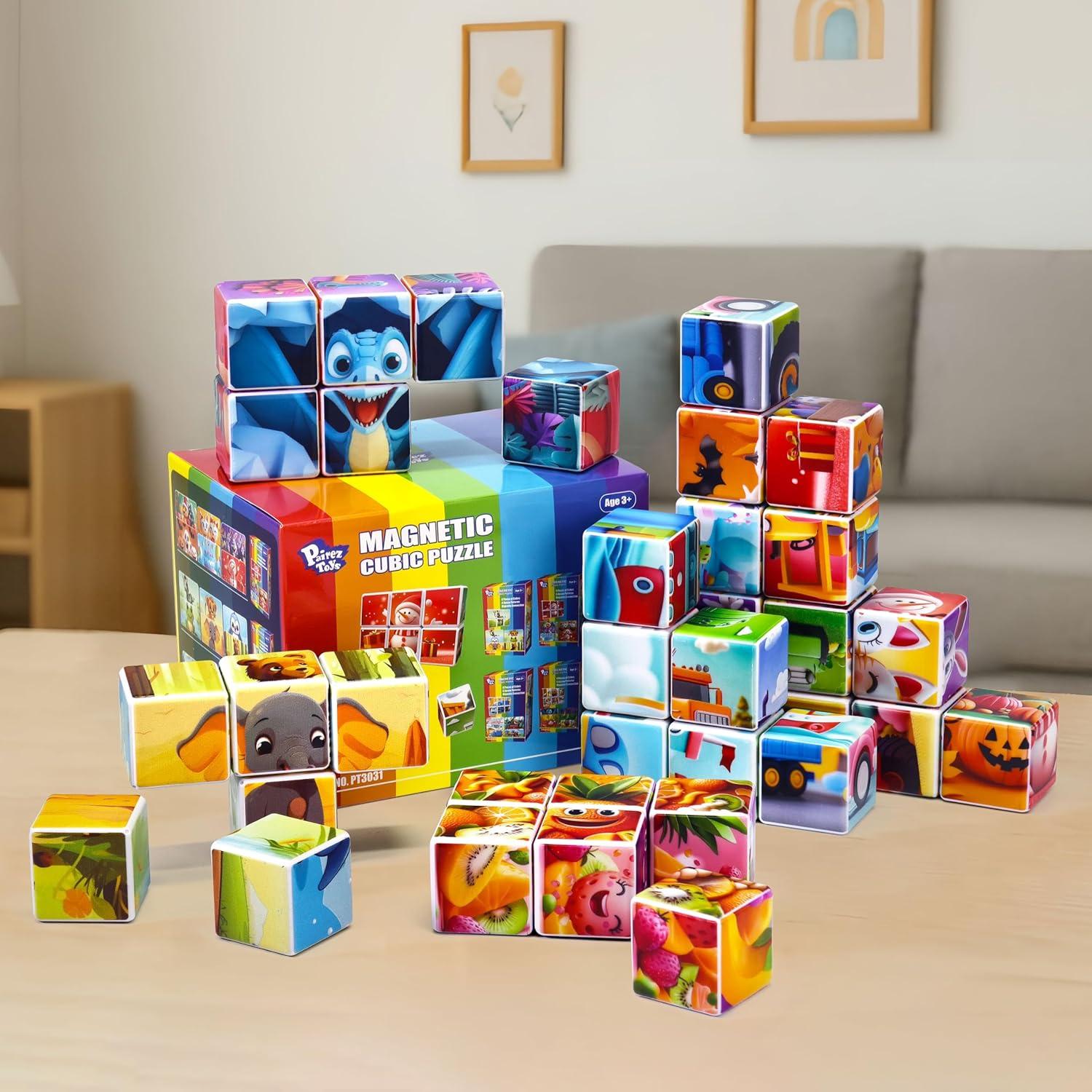 Bloques Magnéticos Educativos Pairez Toys - 36 PCS para Niños 3-5 Años