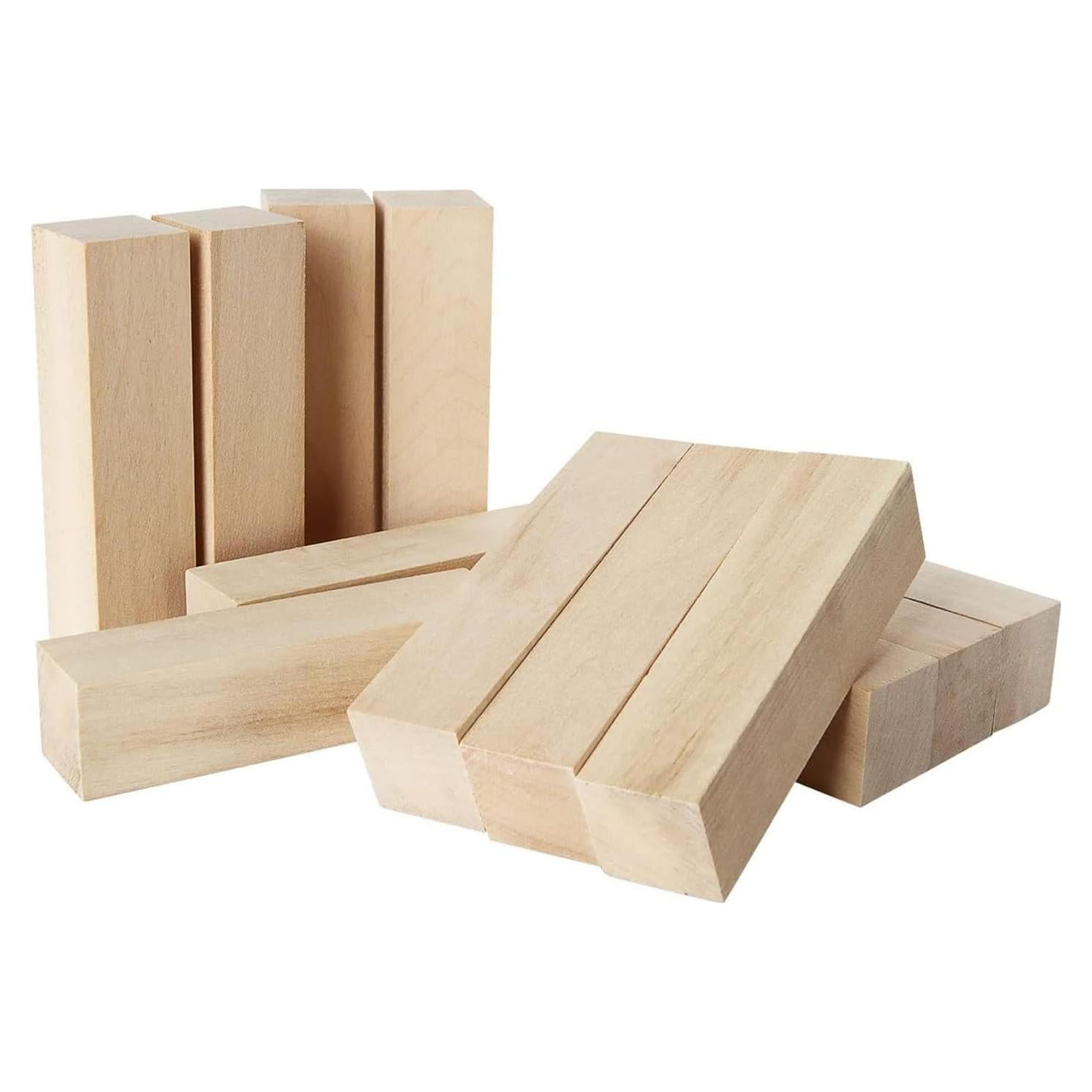 12 Cubos de Madera sin Terminar WURONXIN 10.16x2.54cm para Manualidades