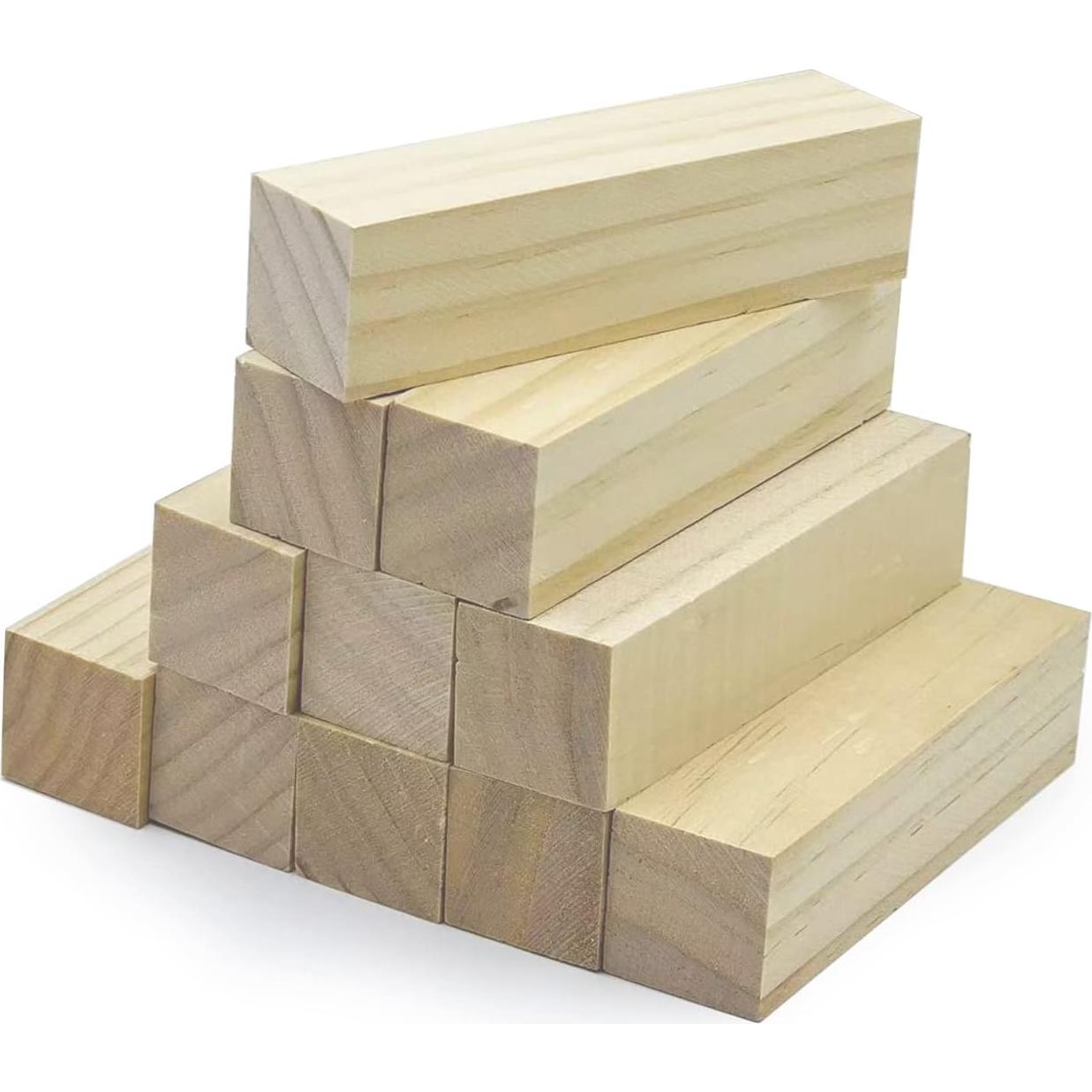 12 Cubos de Madera sin Terminar WURONXIN 10.16x2.54cm para Manualidades