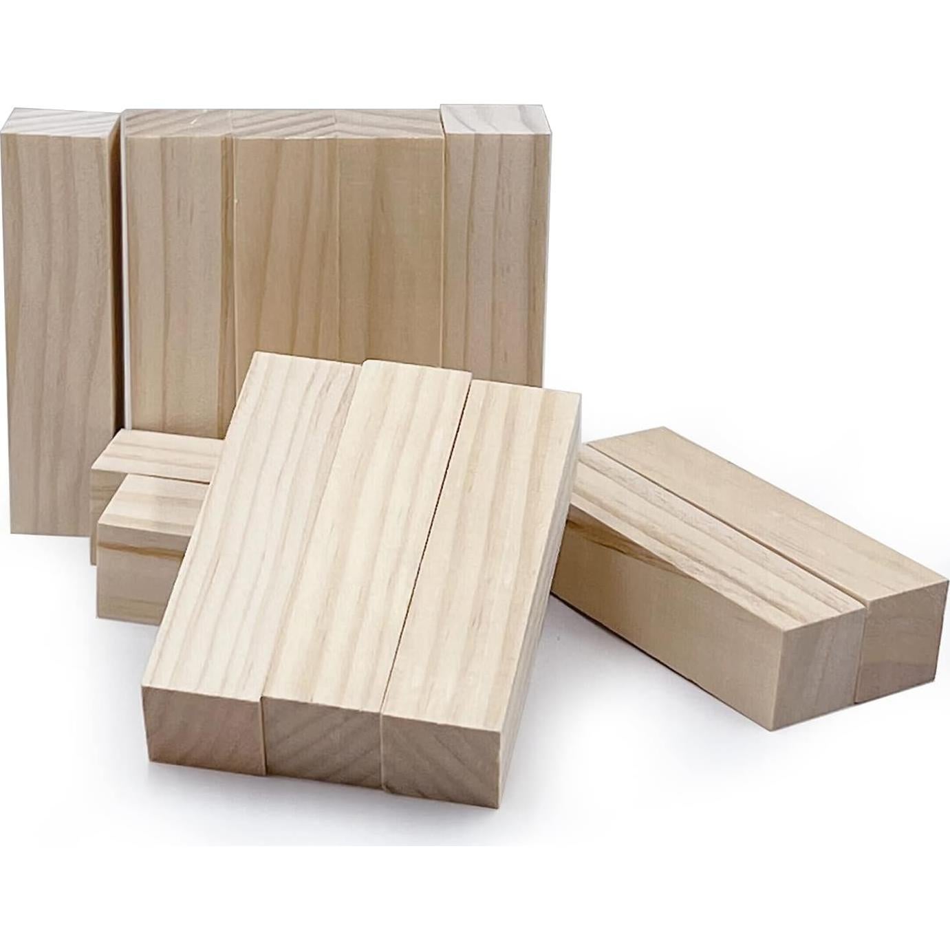 12 Cubos de Madera sin Terminar WURONXIN 10.16x2.54cm para Manualidades