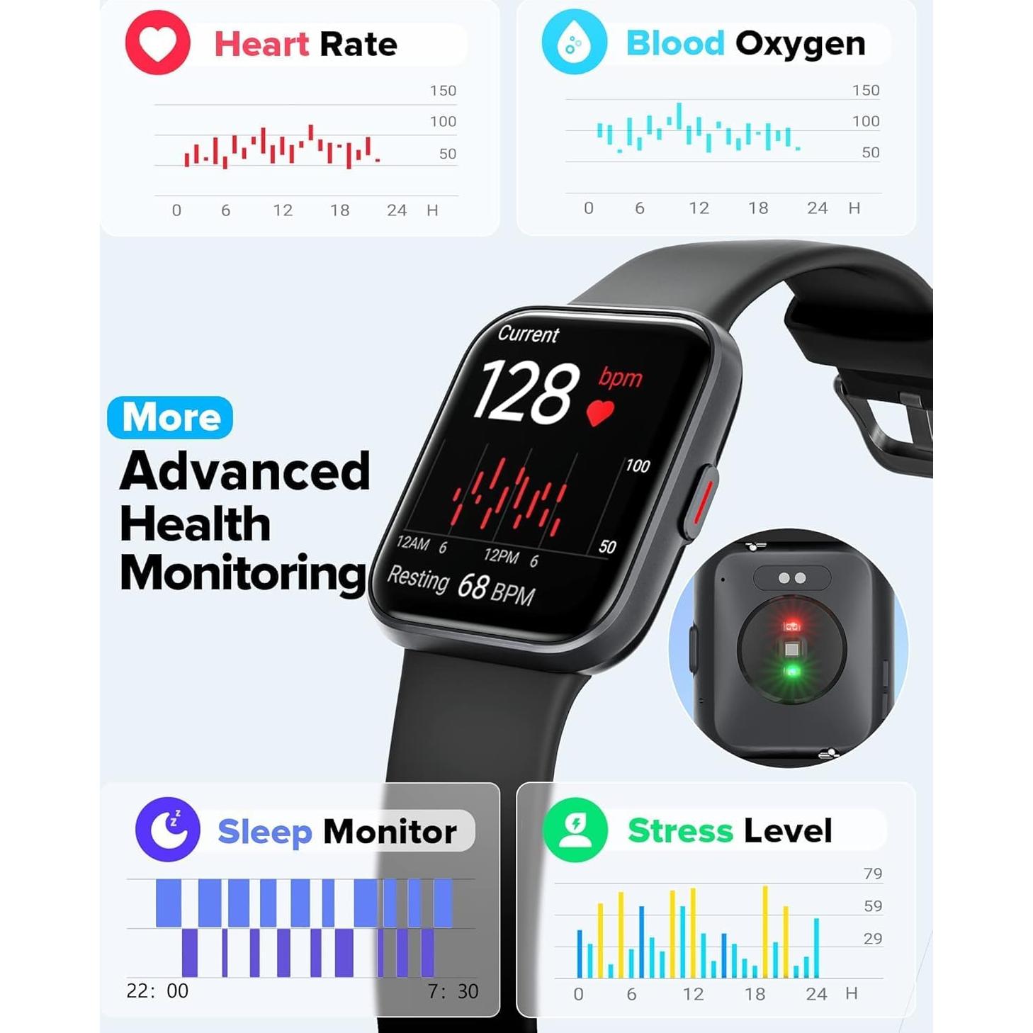 Reloj Inteligente AEAC Negro 1.8" Bluetooth Llamadas IP68