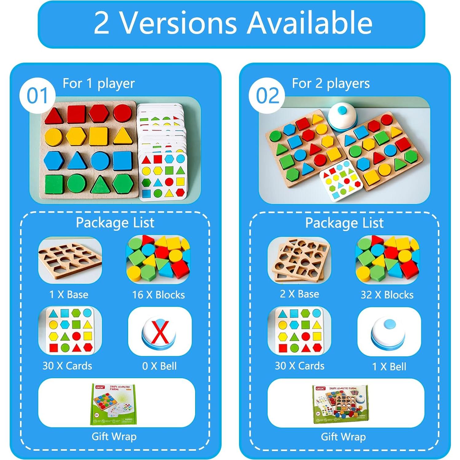 Juego de Emparejamiento de Formas Pajojoqa - Juguete Educativo