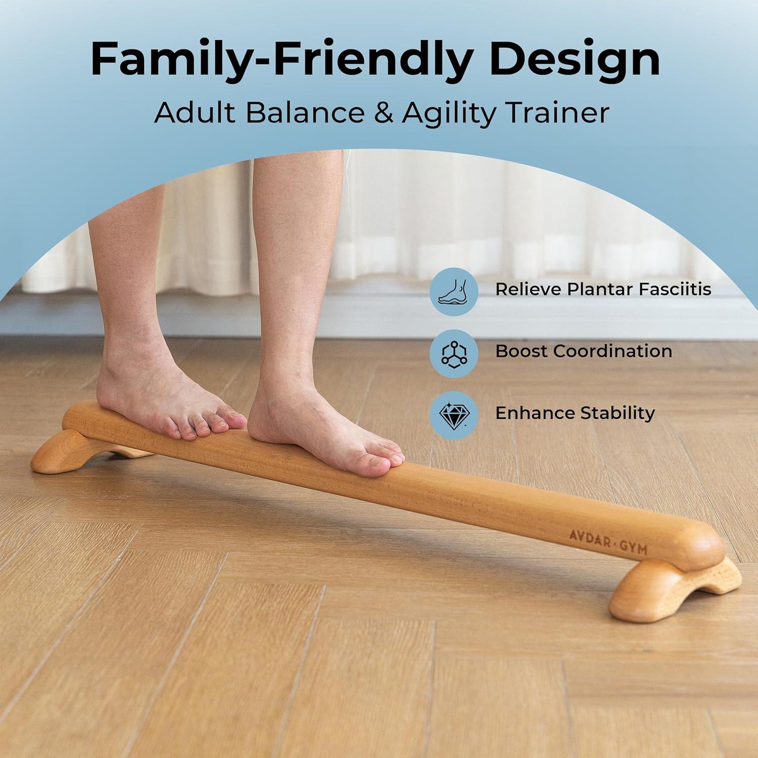 Viga de Equilibrio AVDAR de Madera de Haya - Soporta 99.79 kg