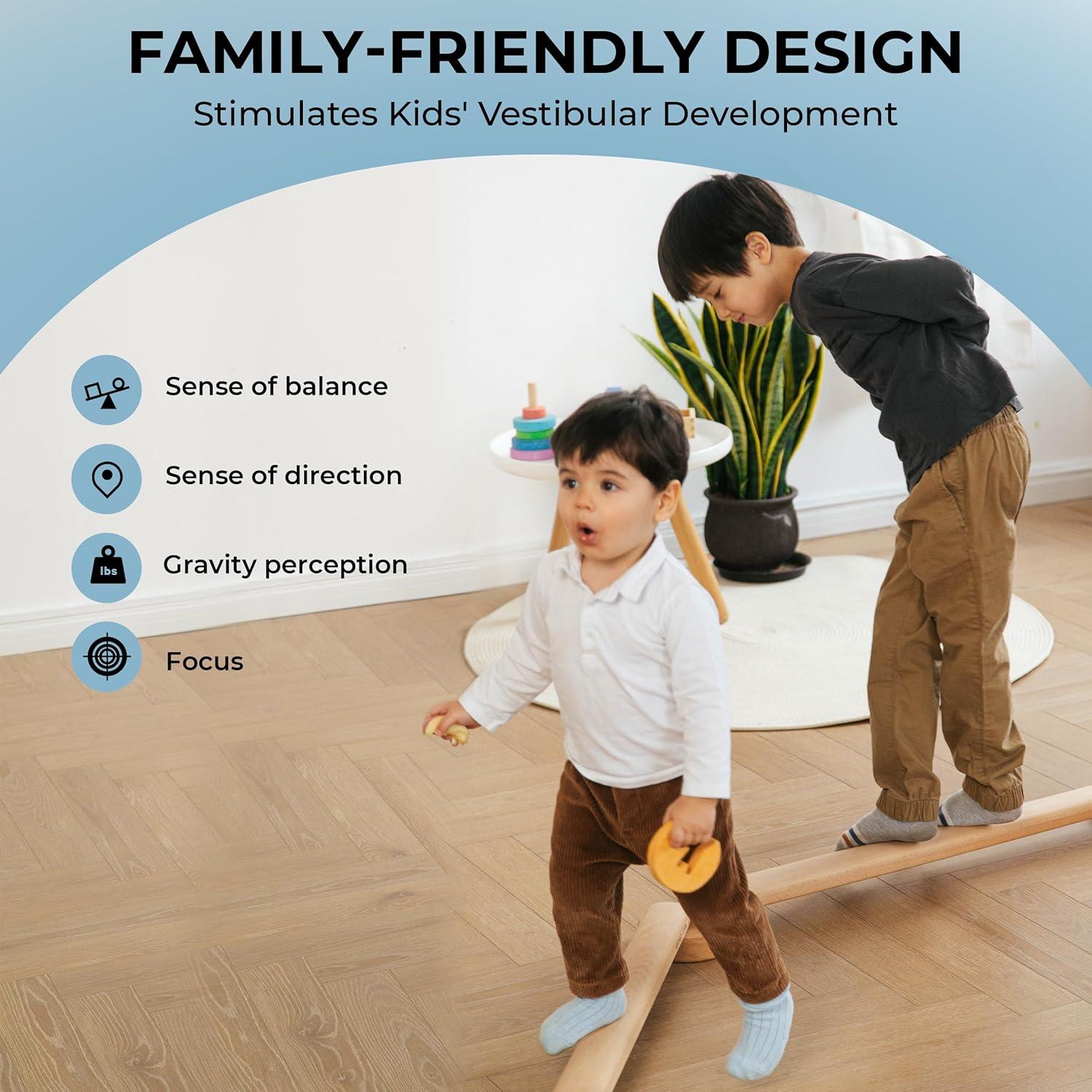 Viga de Equilibrio AVDAR de Madera de Haya - Soporta 99.79 kg