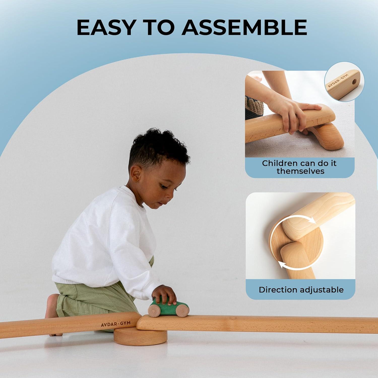 Viga de Equilibrio AVDAR de Madera de Haya - Soporta 99.79 kg