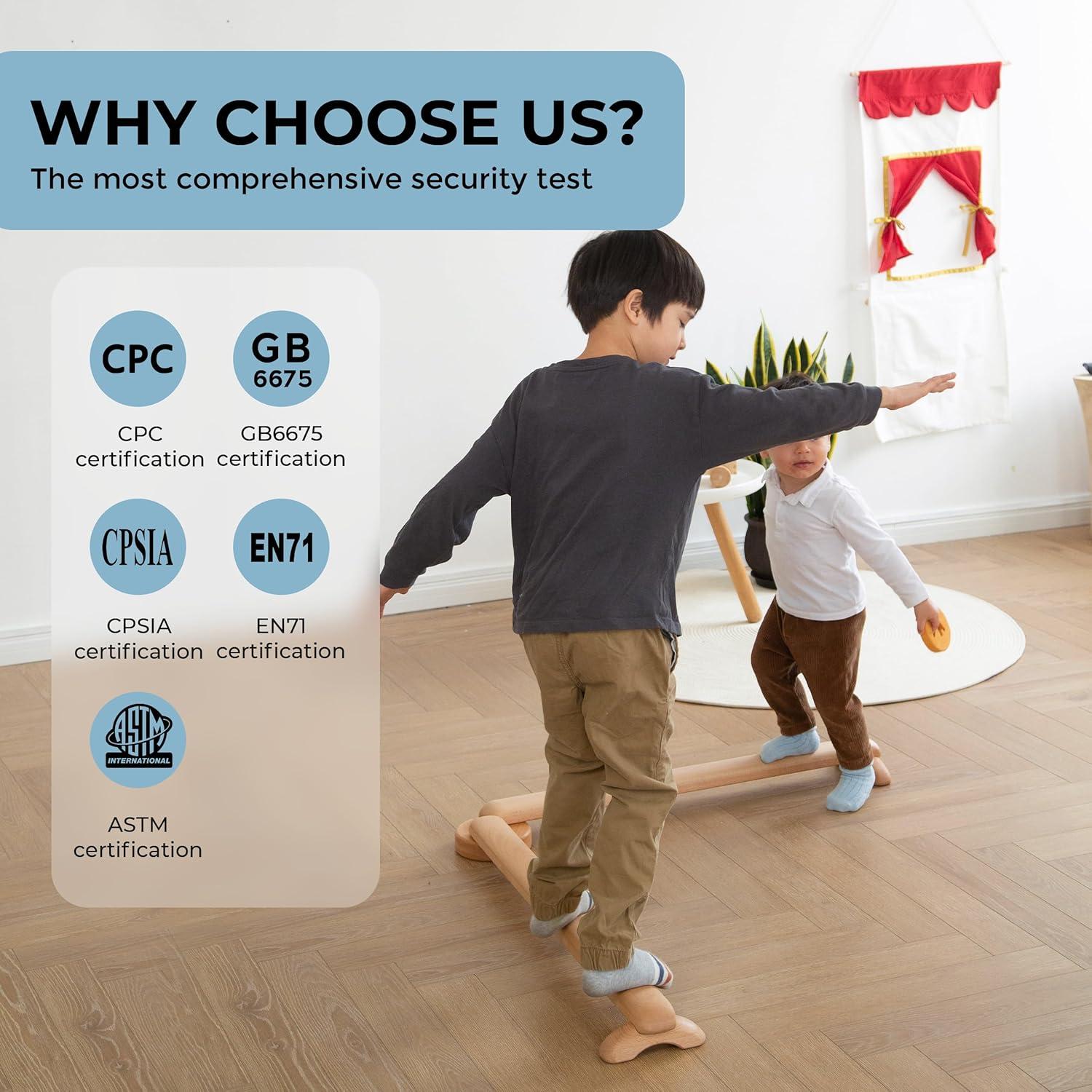 Viga de Equilibrio AVDAR de Madera de Haya - Soporta 99.79 kg