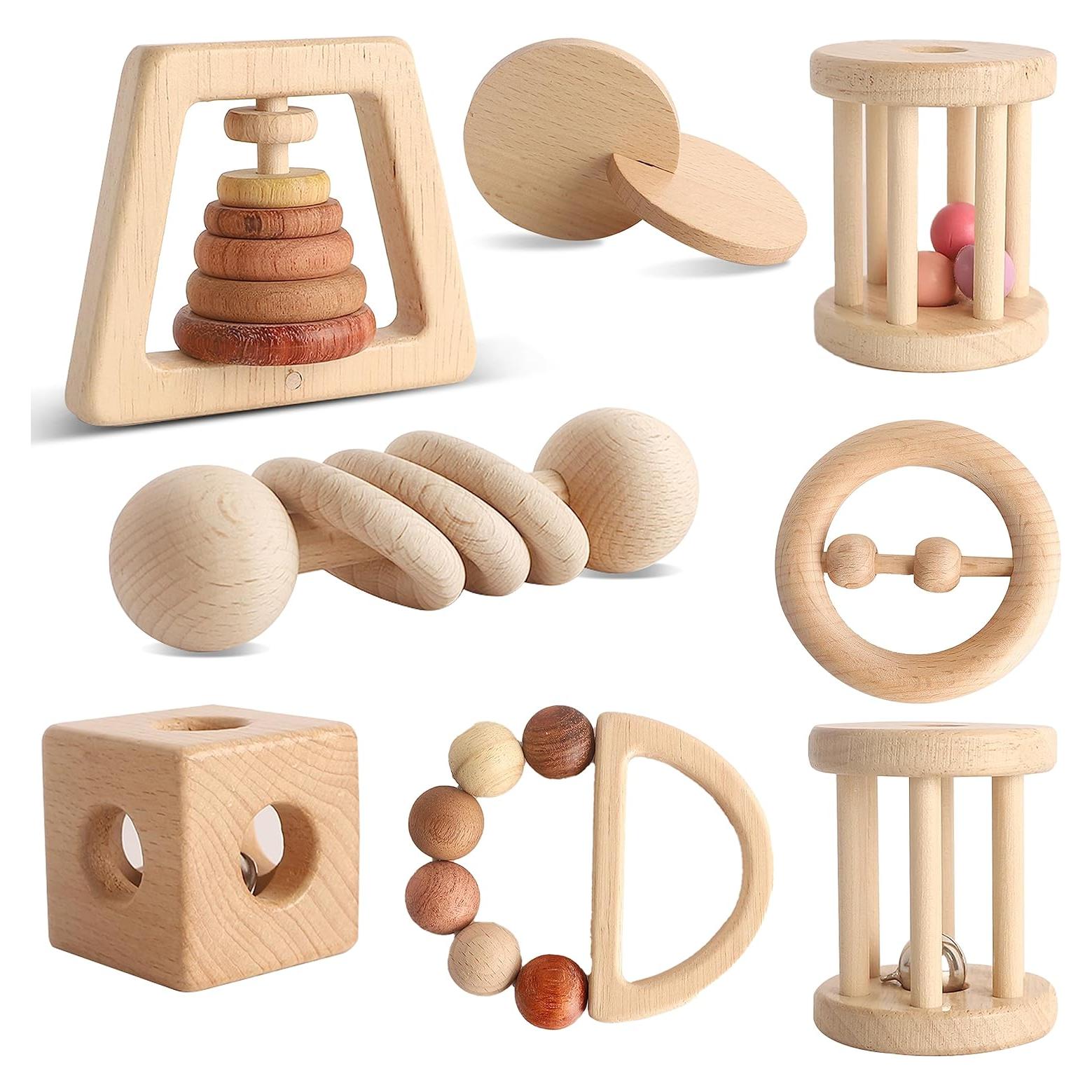 Set de Juguetes de Madera Montessori MLYEY 8 Piezas para Bebés