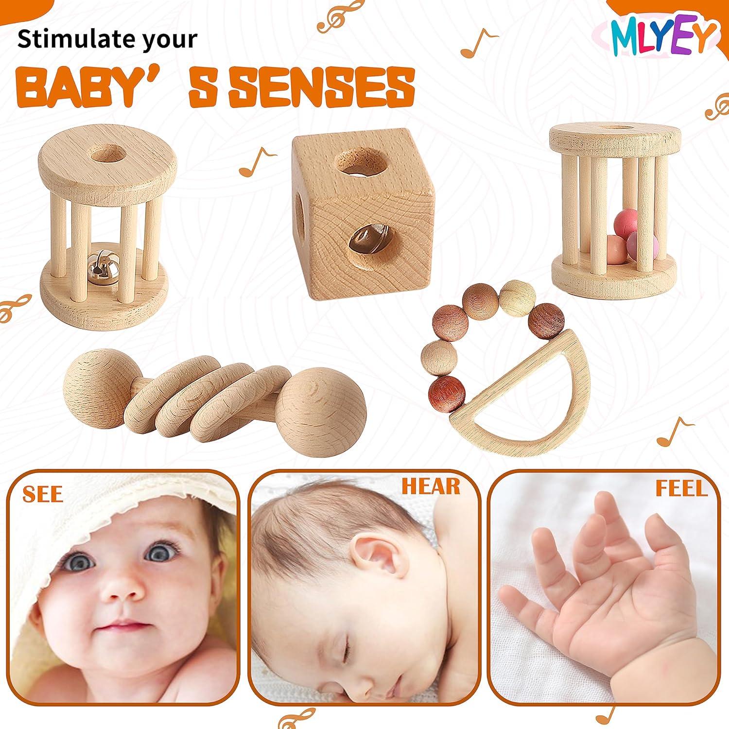 Set de Juguetes de Madera Montessori MLYEY 8 Piezas para Bebés