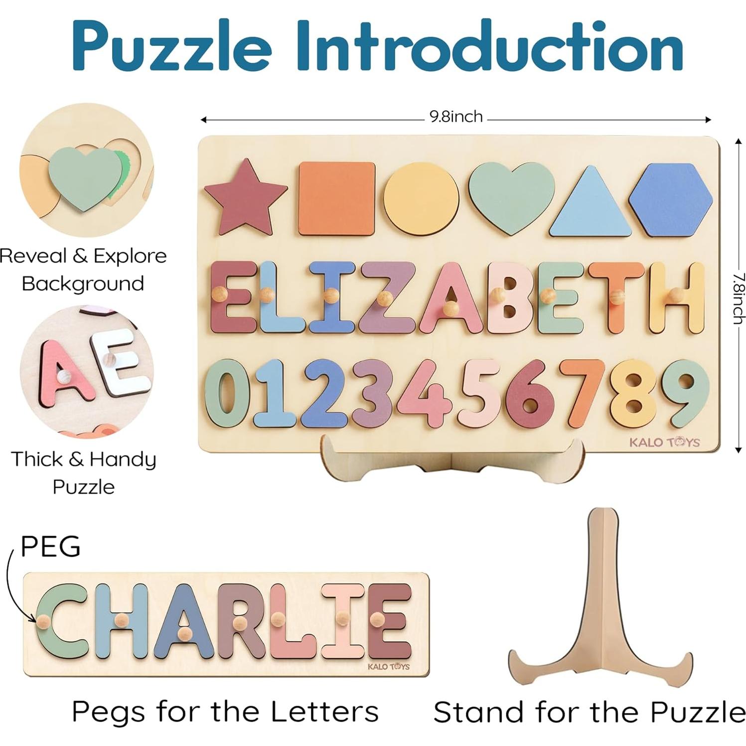 Rompecabezas de Madera Personalizado Woodartis para Bebés 1-3 Años