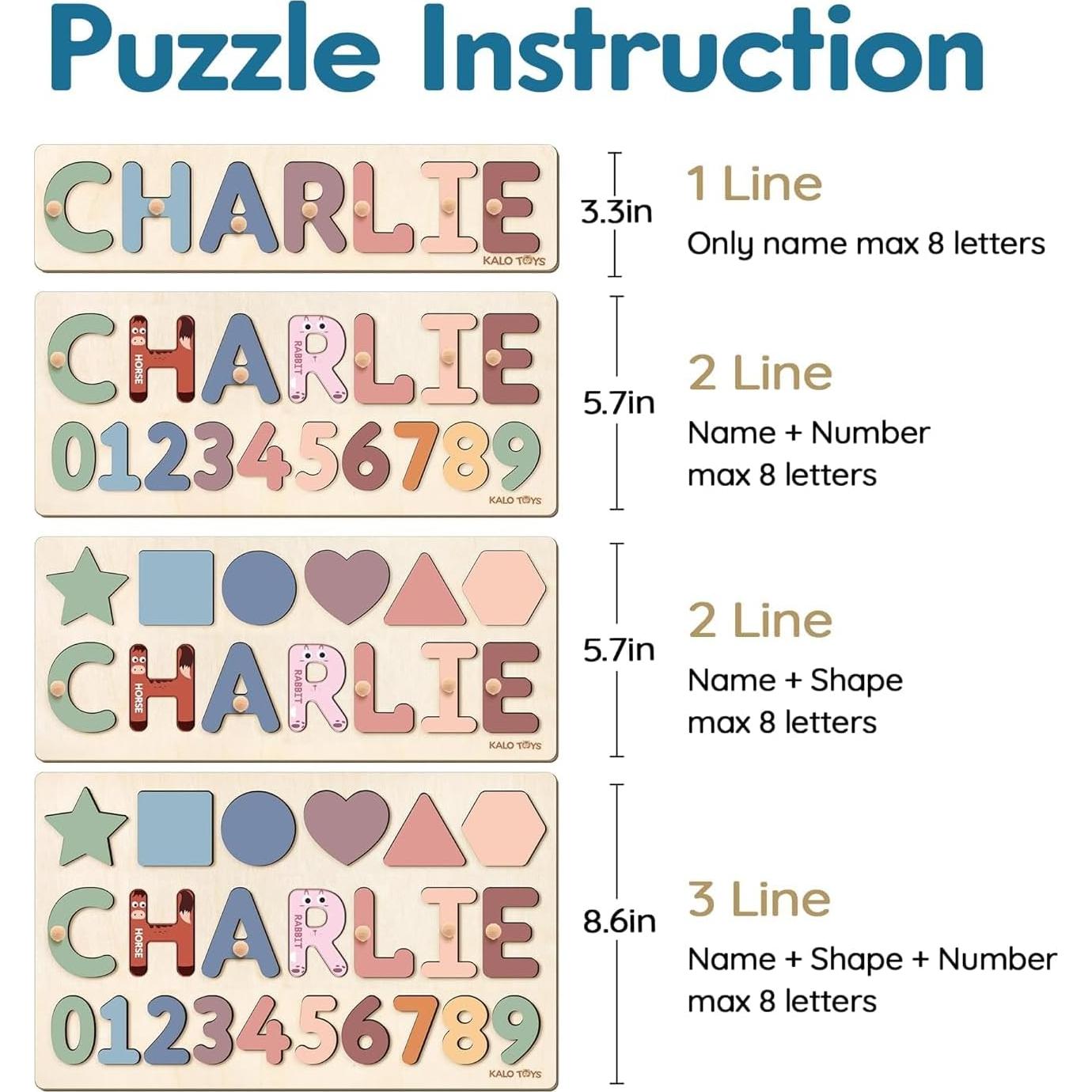 Rompecabezas de Madera Personalizado Woodartis para Bebés 1-3 Años