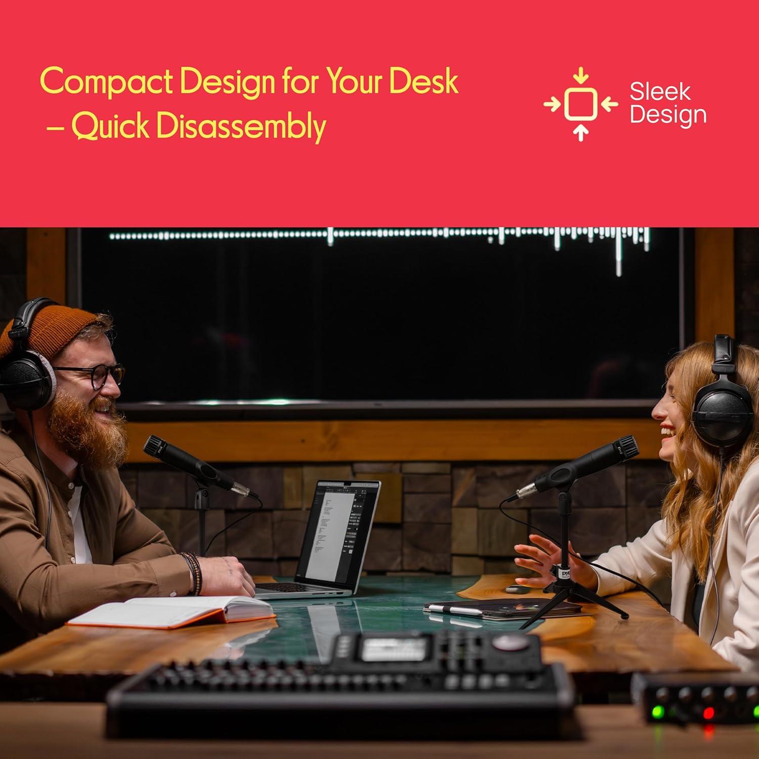 Soporte de Micrófono de Trípode Pyle PMKSDT25 Ajustable 11.9-22.1 cm