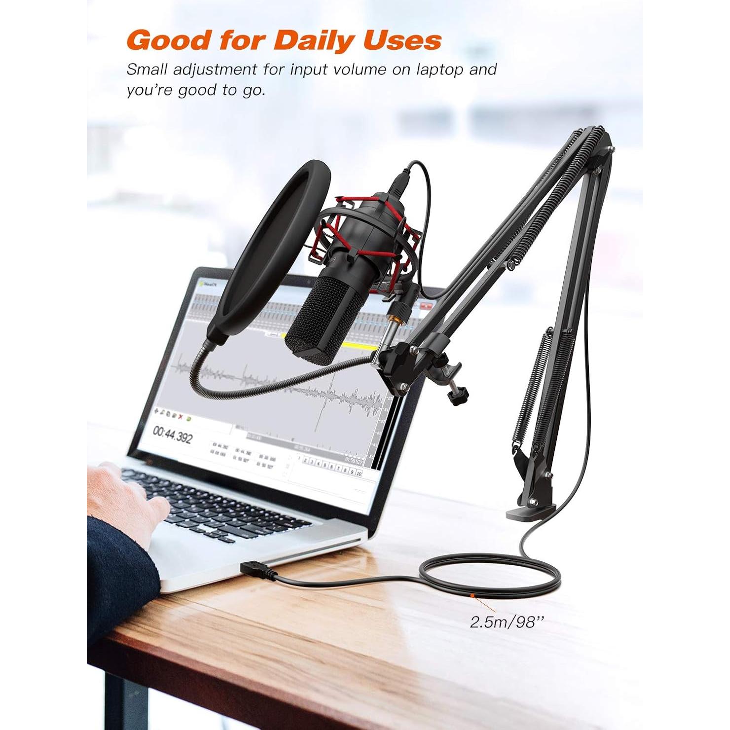 Kit de Micrófono USB FIFINE con Auriculares H8 para Gaming y Podcast