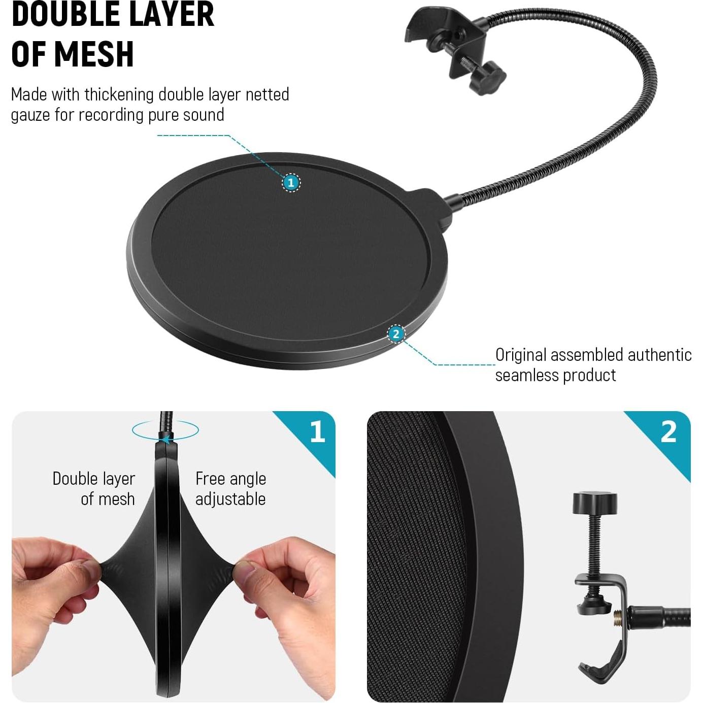 Filtro Pop NEEWER NW(B-3) Doble Capa con Paño de Limpieza