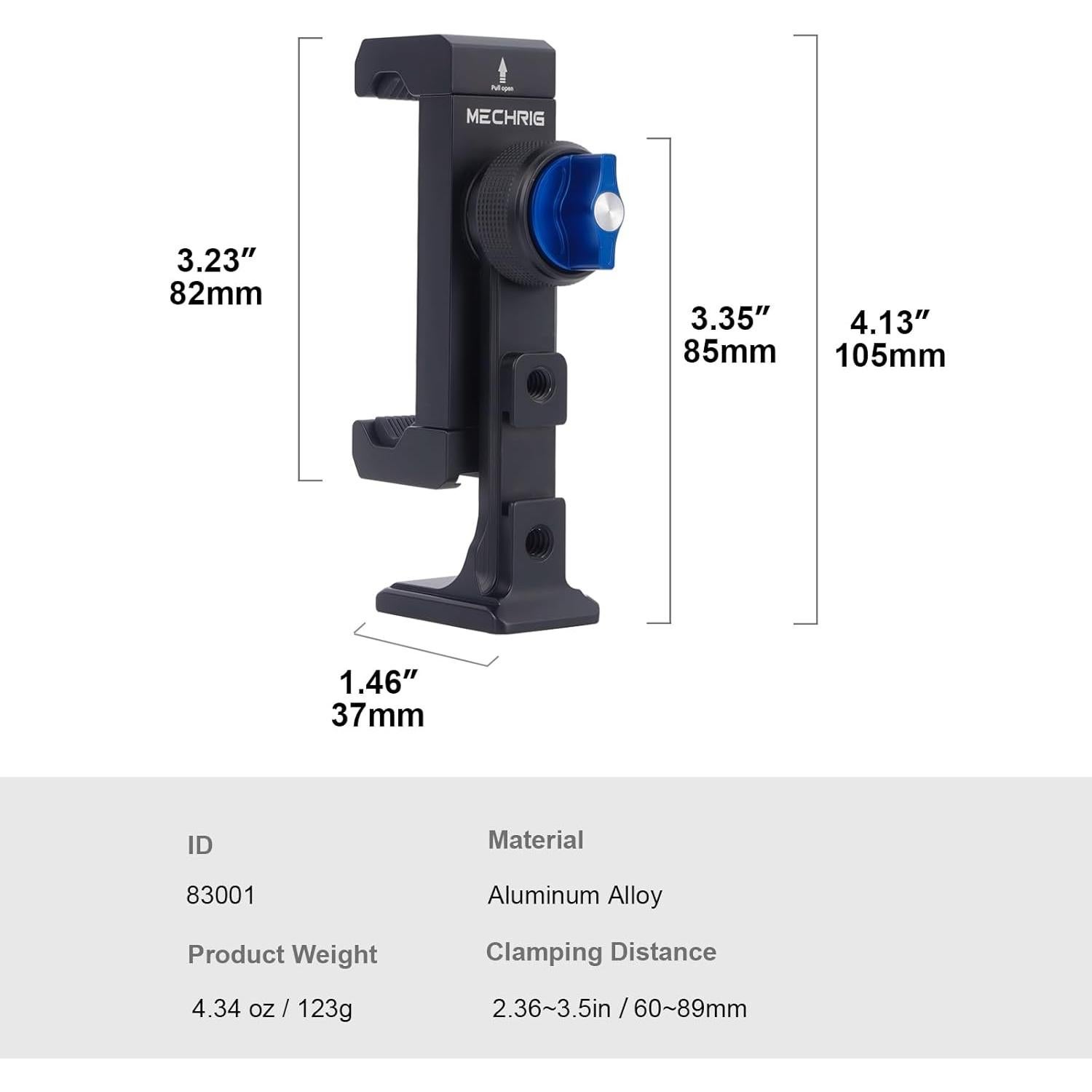 Soporte de teléfono Came-TV 83001 con rotación 360° y zapata fría