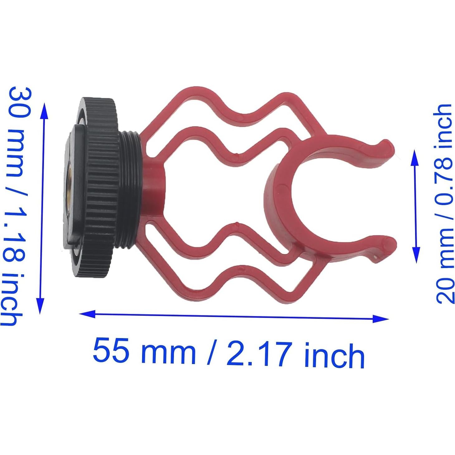 Soporte de Choque para Micrófono Rojo 2 Pcs ABS Metal