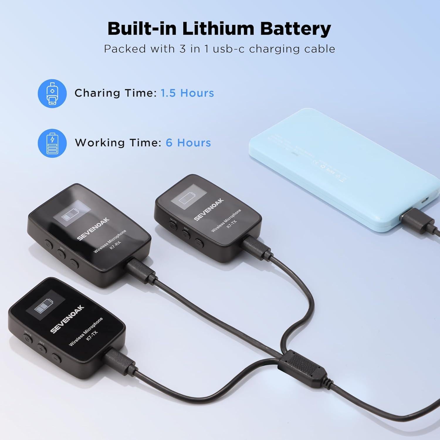 Micrófono Lavalier Inalámbrico UHF Sevenoak K7 50m 48 Canales