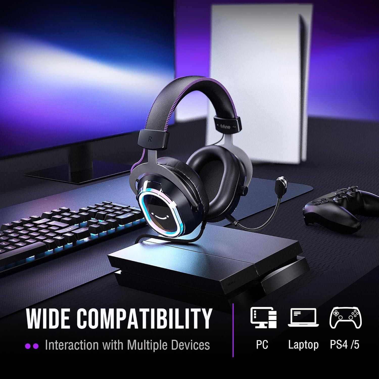 Auriculares Gaming FIFINE H13BP USB 7.1 RGB - Micrófono NC