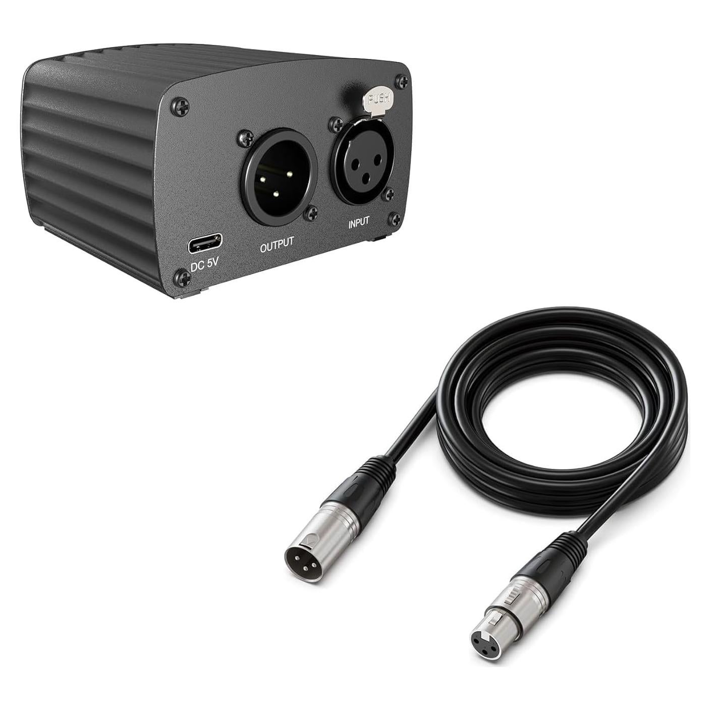 Cable de micrófono XLR FIFINE 3m con alimentación phantom 48V