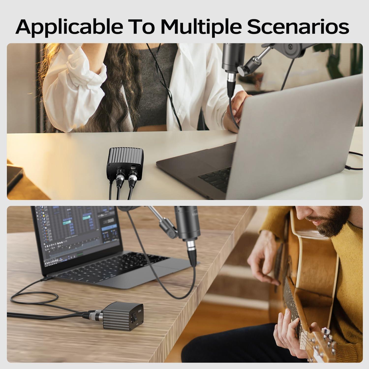 Soporte de Micrófono Ajustable FIFINE BM88 + Fuente Phantom 48V