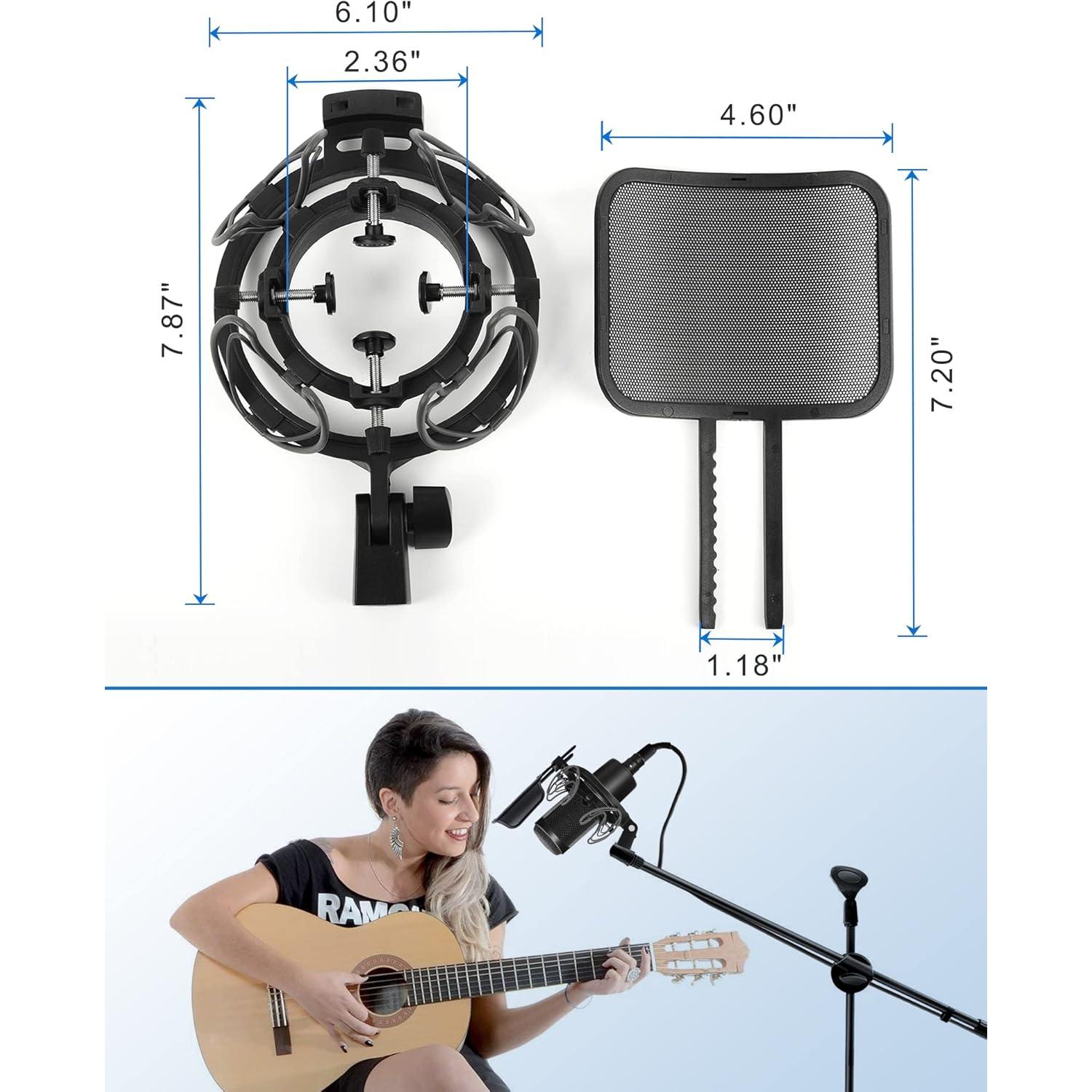 Soporte de Micrófono Universal SUUNTOK con Filtro Anti-Pop