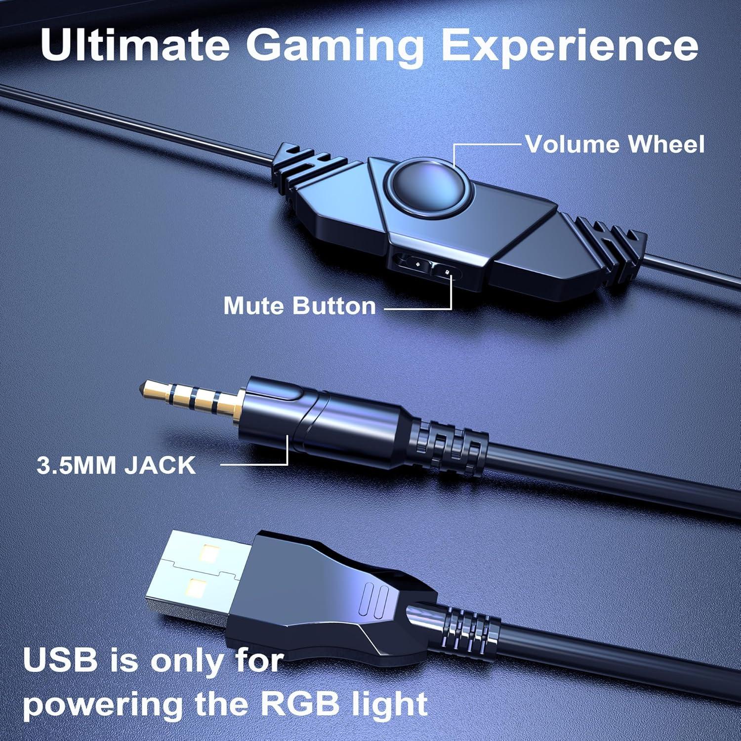 Auriculares Gaming Voistek V9 Azul con Micrófono y RGB