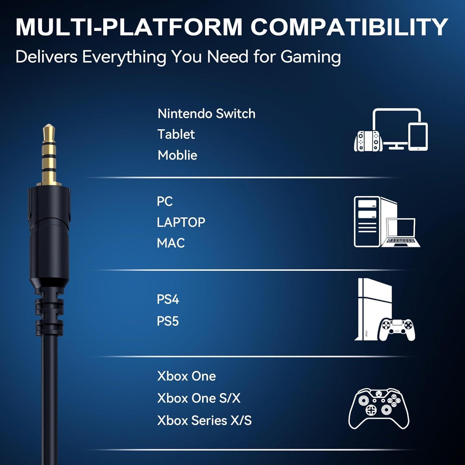 Auriculares Gaming Voistek V9 Azul con Micrófono y RGB