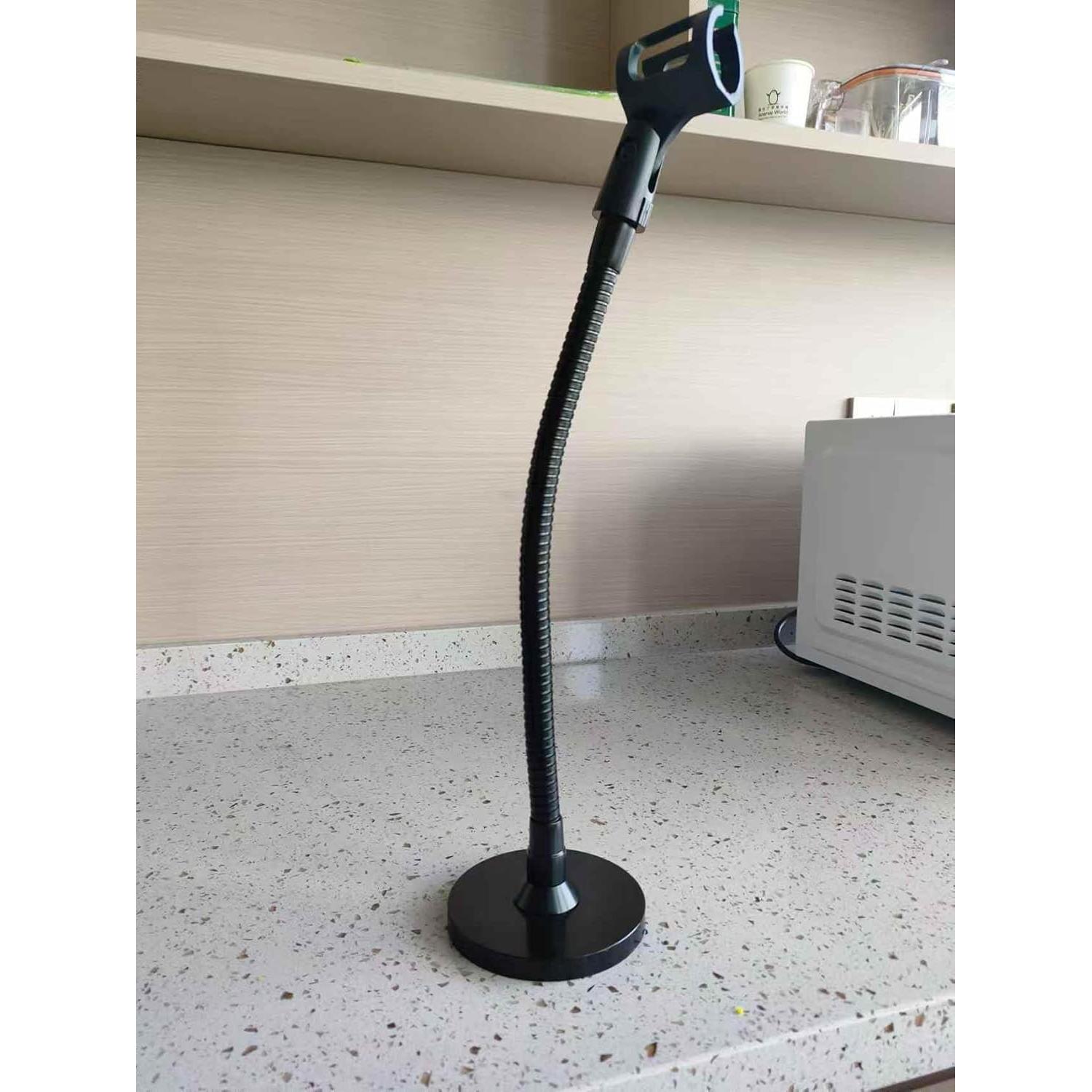 Soporte de Micrófono Cuello de Ganso 33 cm Metal Negro