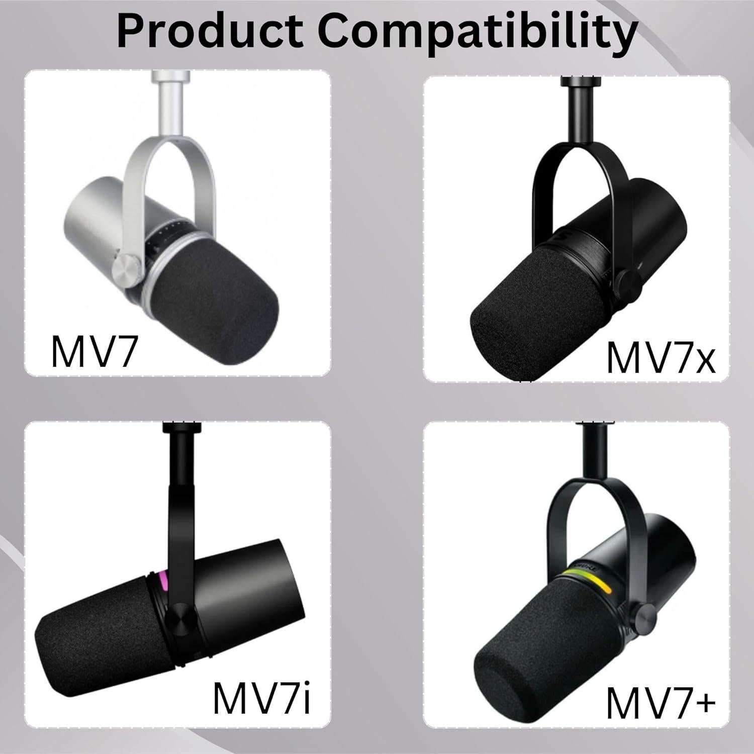 Filtro Pop Reemplazo Shure MV7, MV7i, MV7+, MV7X - Negro