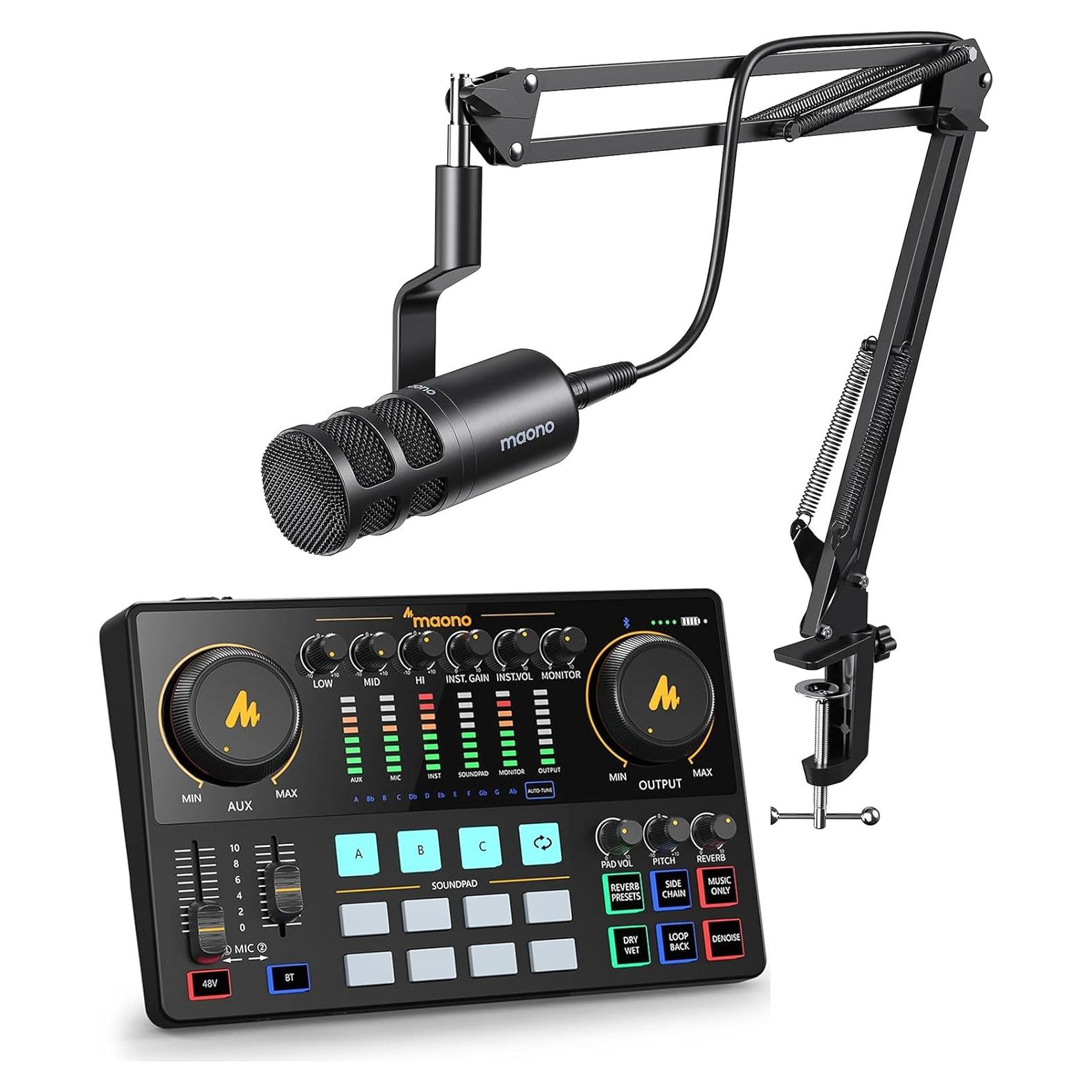 Micrófono Dinámico XLR MAONO PD100S con Brazo Soporte