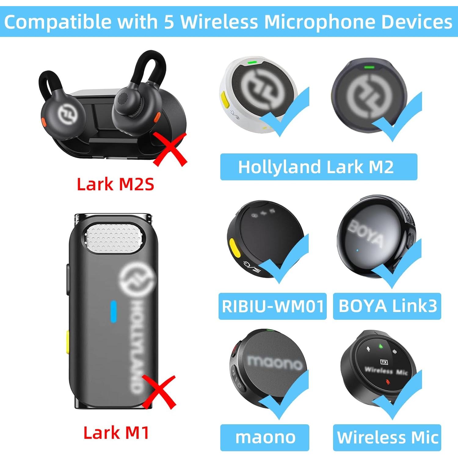 4 Pantallas de Viento para Micrófono RIBIU-WMO1 BOYA Lark M2