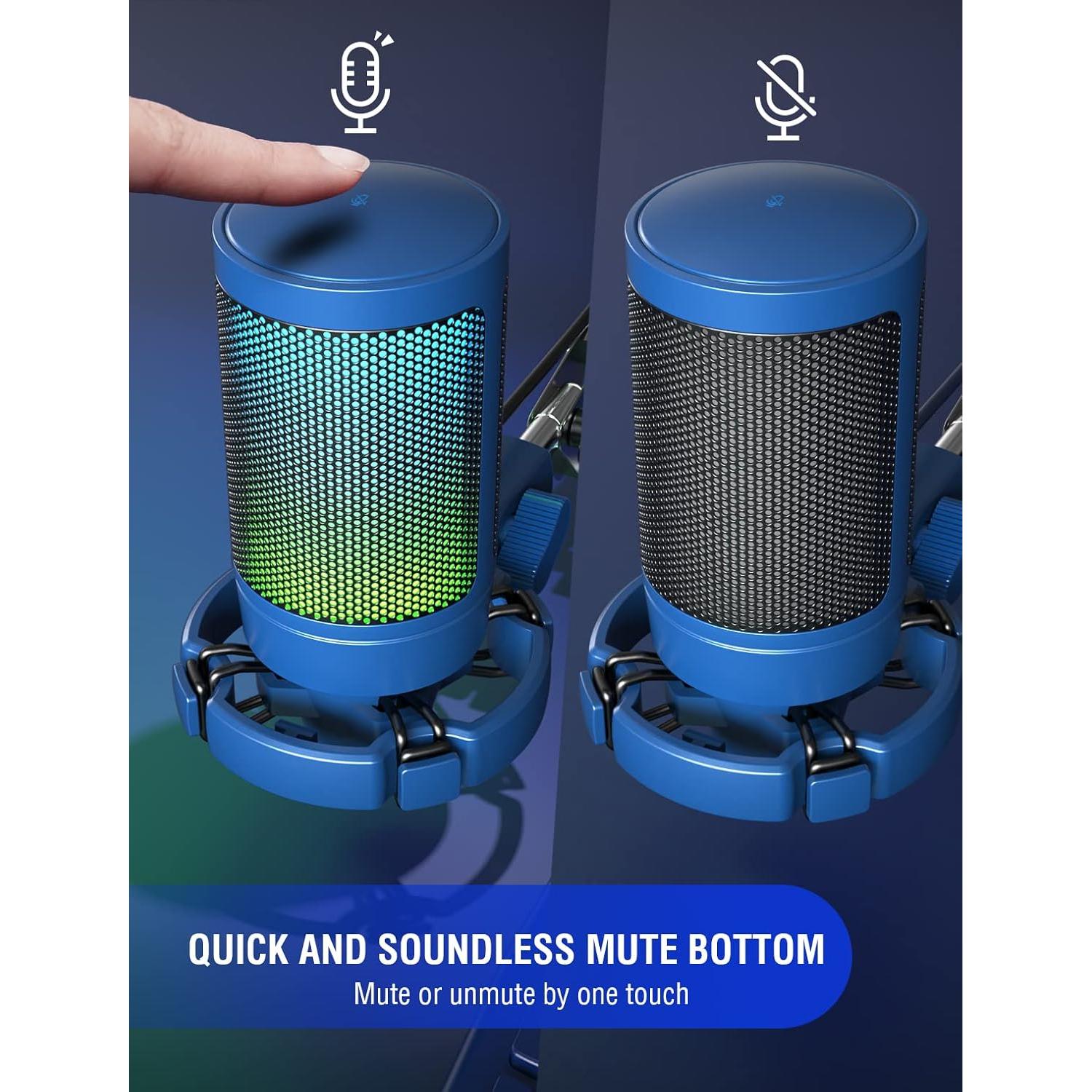 Micrófono USB FIFINE A6B + Auriculares H8 para Gaming y Estudio