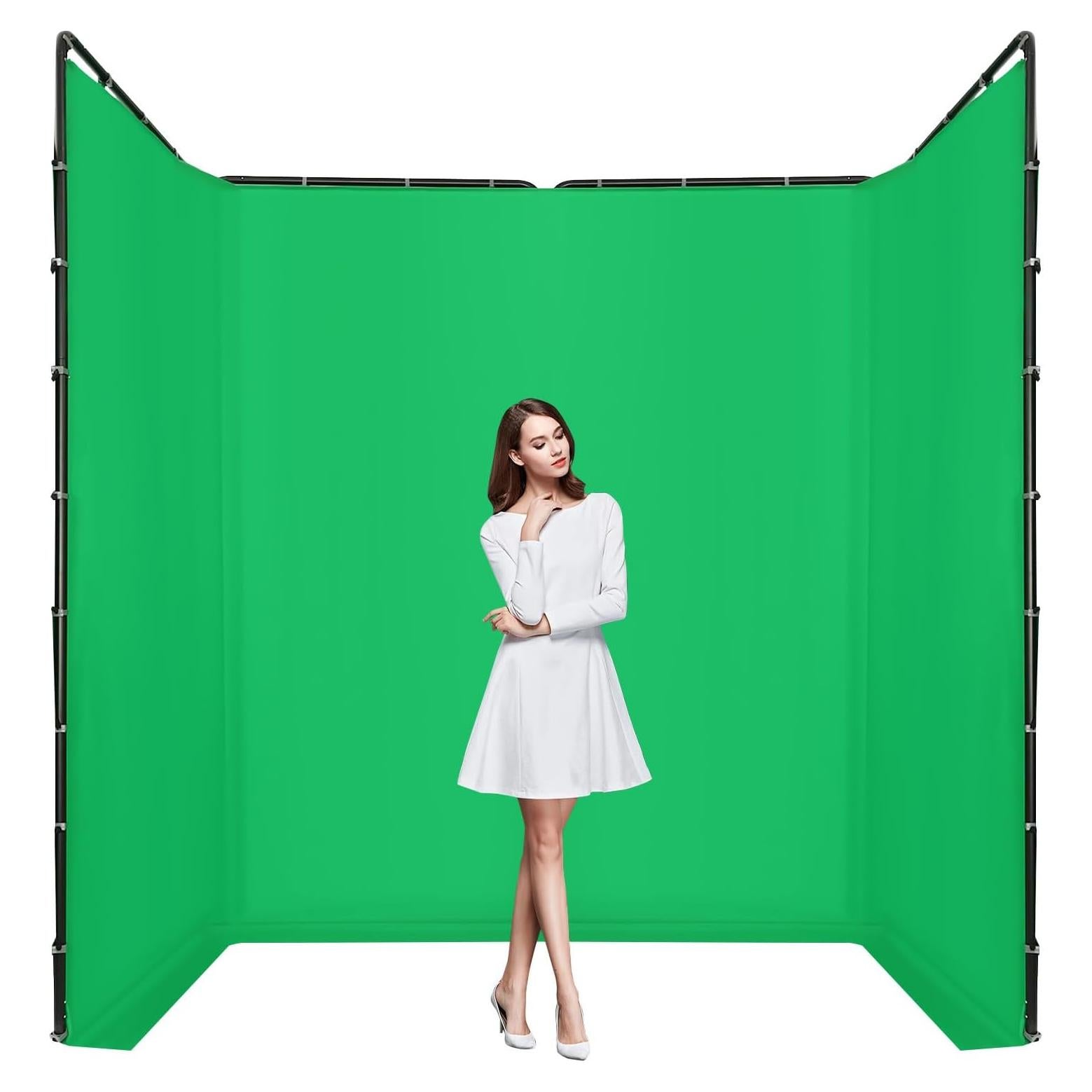 Kit de Soporte de Fondo Verde 2.4m x 4m Goto7 para Fotografía