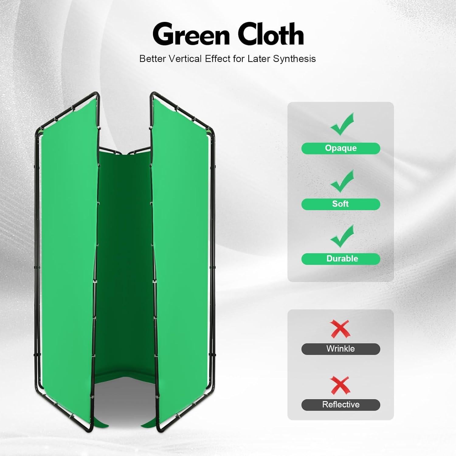 Kit de Soporte de Fondo Verde 2.4m x 4m Goto7 para Fotografía