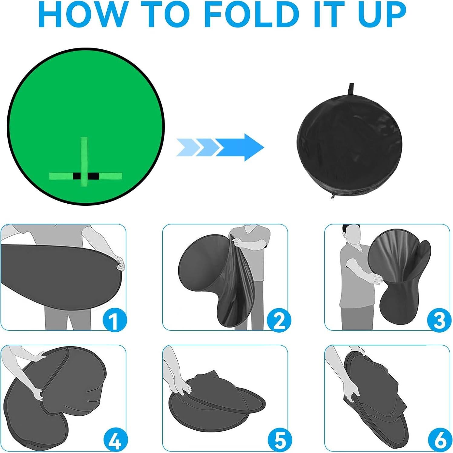 Pantalla Verde Portátil VOOF 145 cm Plegable para Streaming