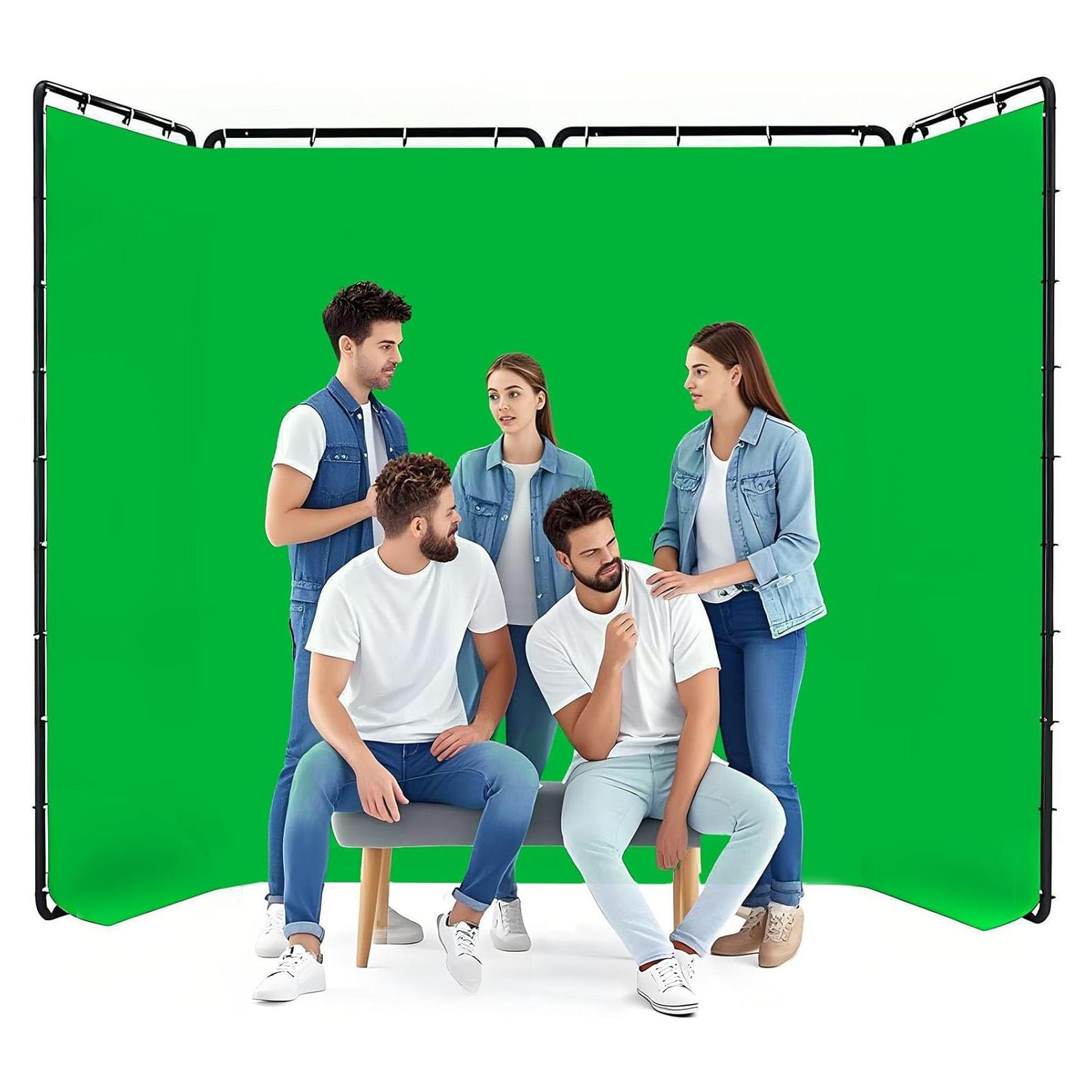 Pantalla Verde de Fondo 4x2.4m BENOISON con Soporte Plegable