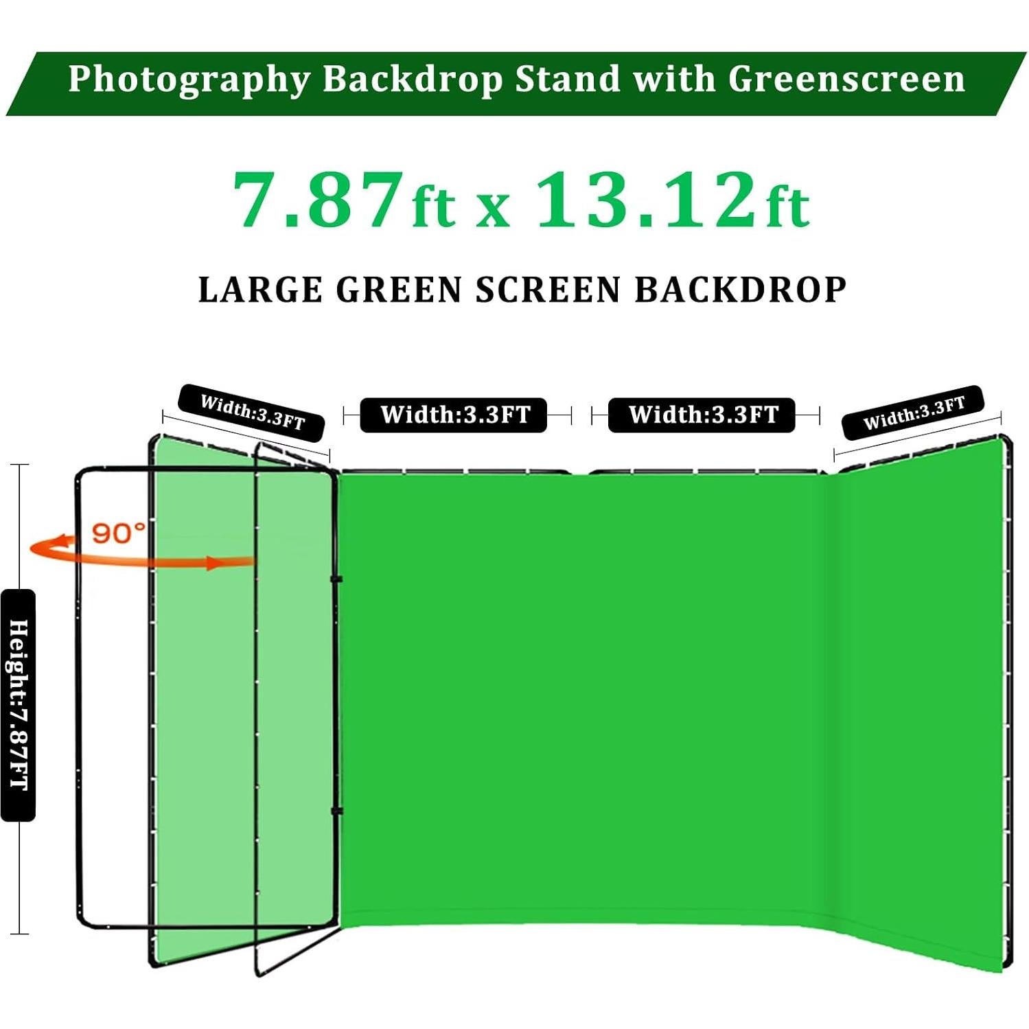 Pantalla Verde de Fondo 4x2.4m BENOISON con Soporte Plegable