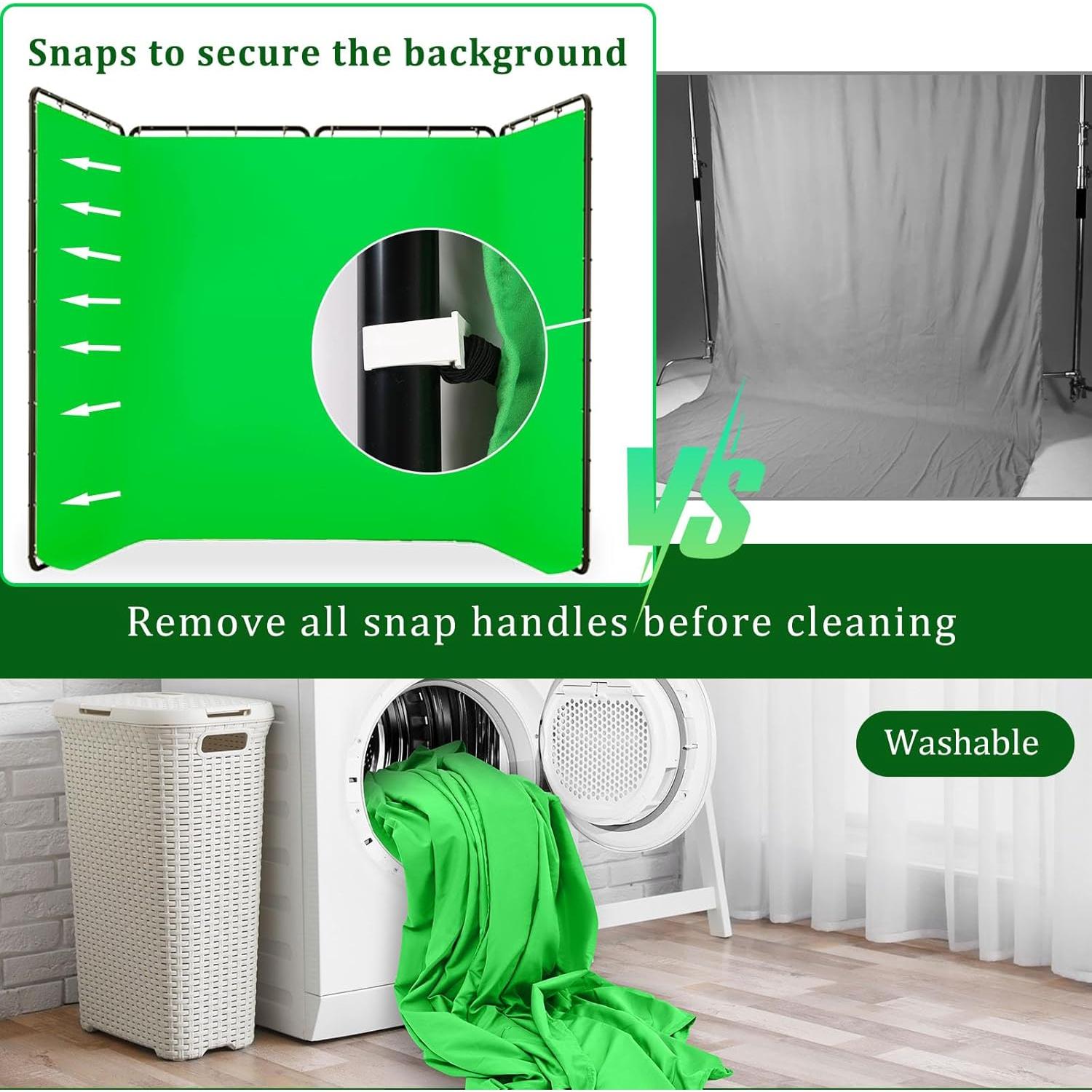 Pantalla Verde de Fondo 4x2.4m BENOISON con Soporte Plegable