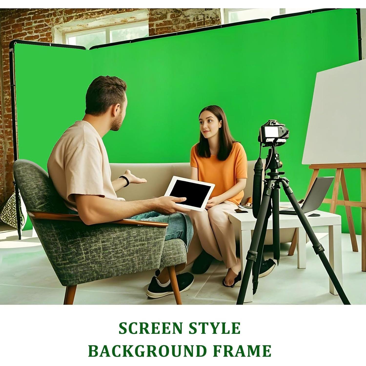 Pantalla Verde de Fondo 4x2.4m BENOISON con Soporte Plegable